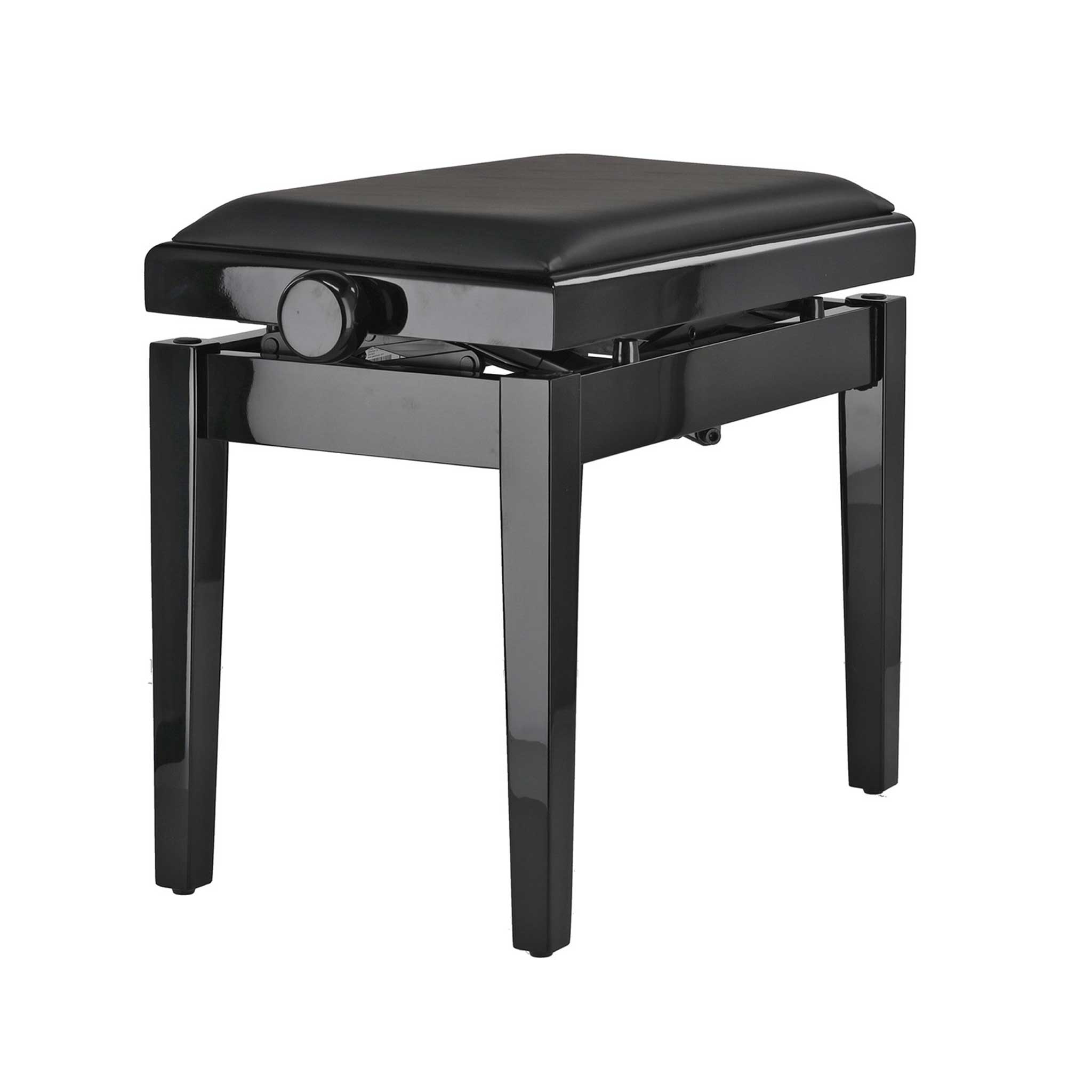 Gewa Klavierbank Autolift schwarz poliert mit Samt linke seite