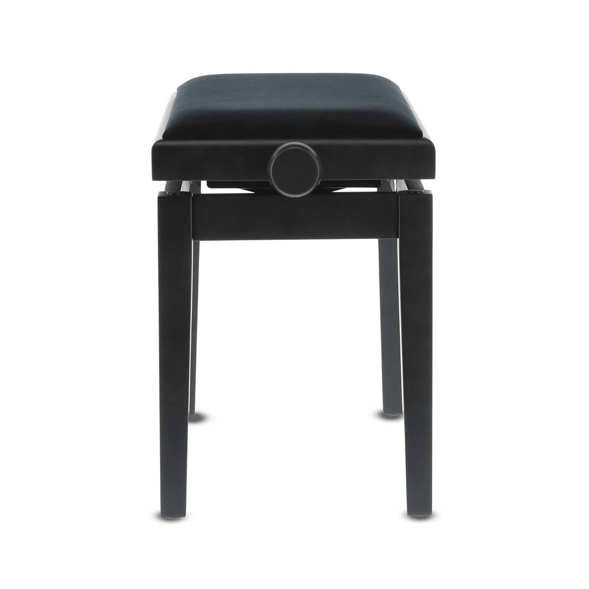 Klavierbank Gewa Deluxe schwarz matt mit Stoffbezug links