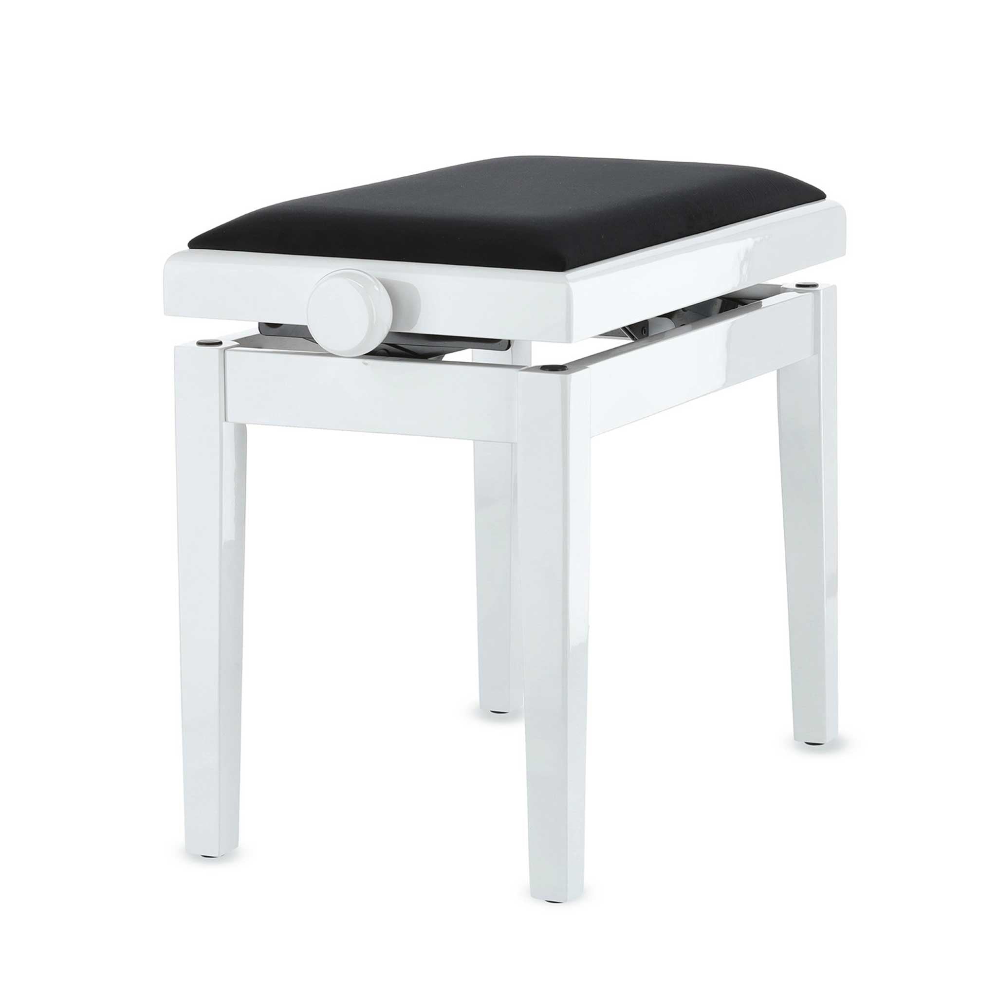 Klavierbank Gewa Deluxe weiß glänzend seite