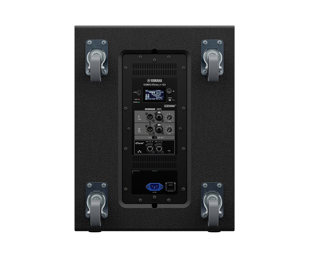 Yamaha DXS15XLF-D Subwoofer rückseite mit rollen