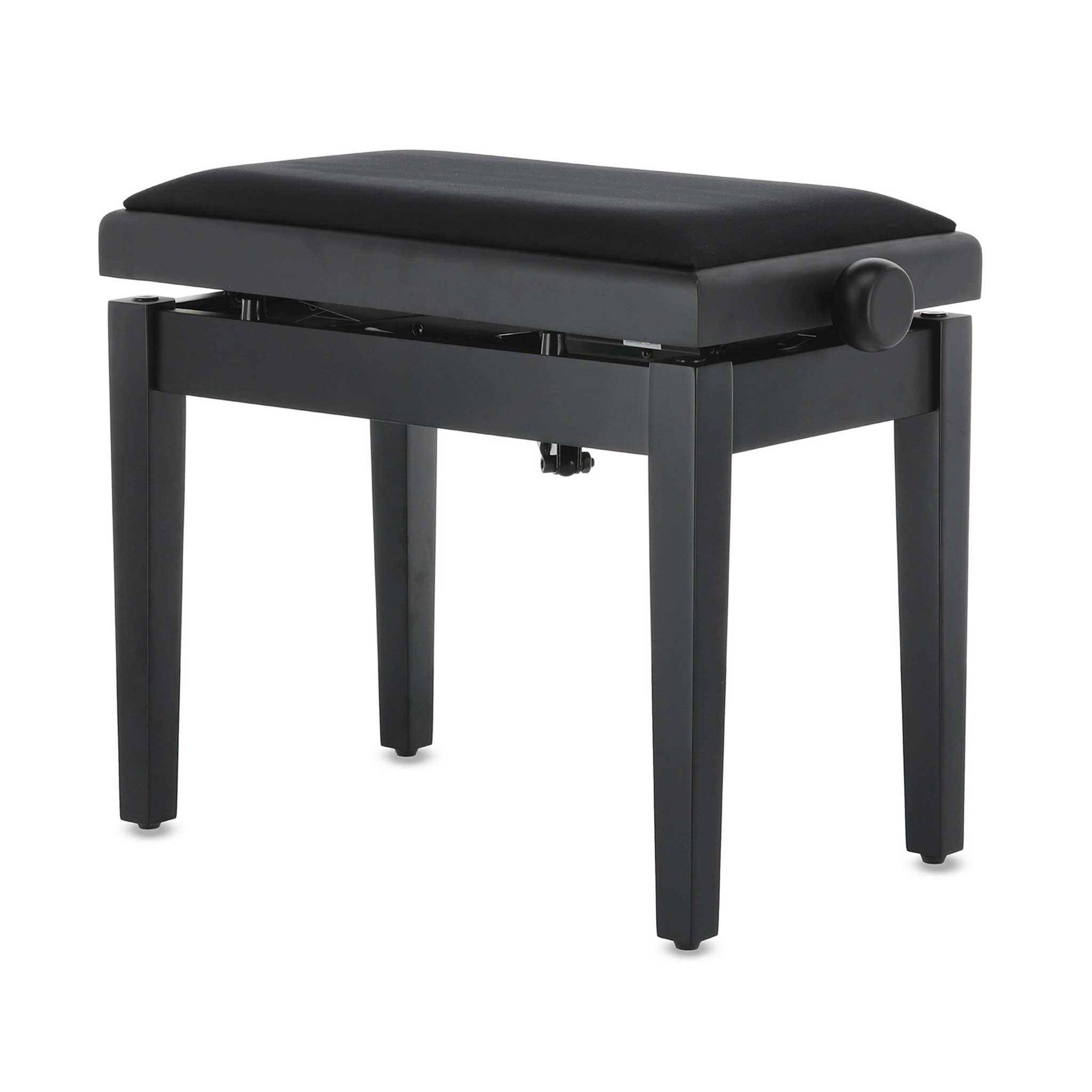 Gewa Autolift Klavierbank schwarz matt seitlich mit stoff schwarz