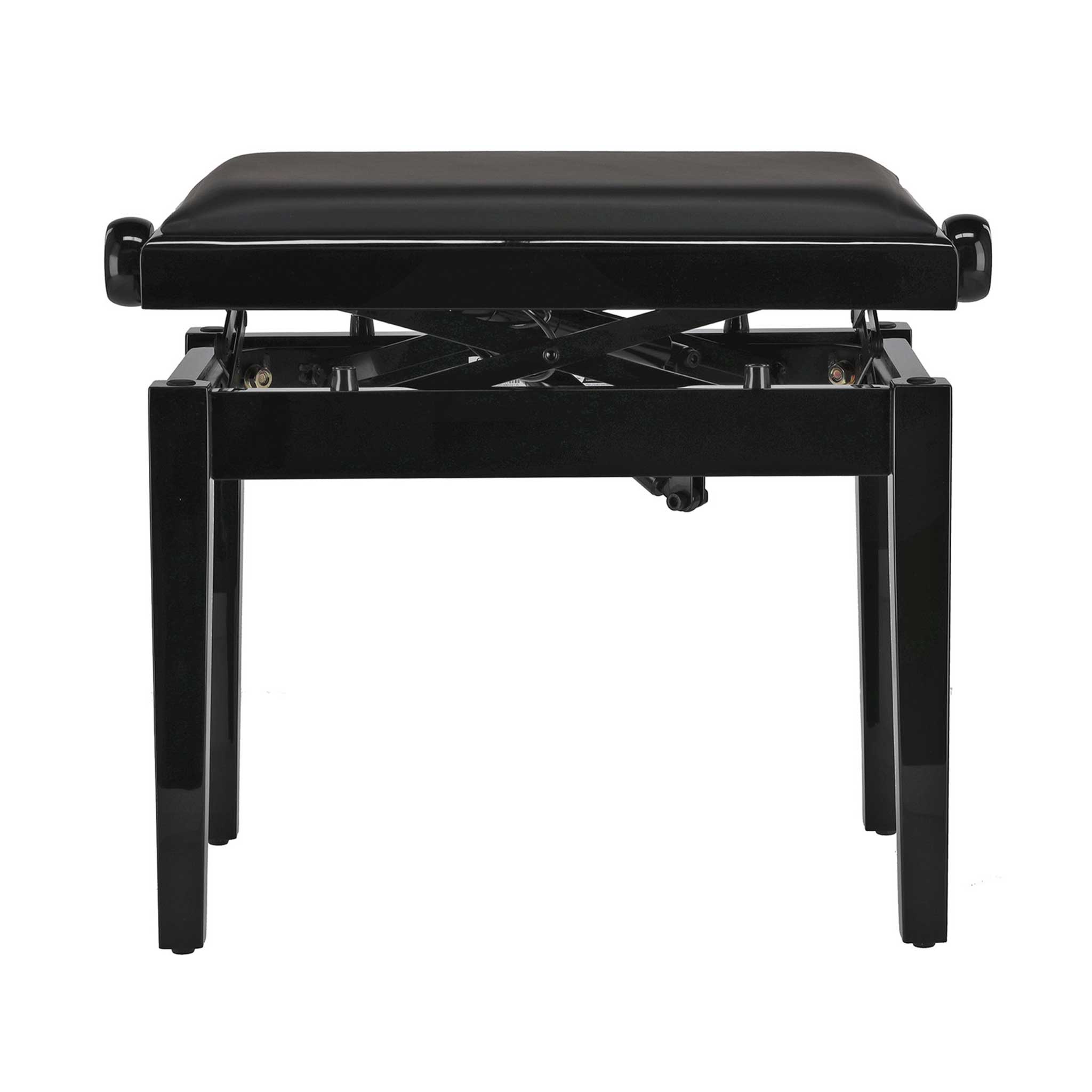Gewa Klavierbank Autolift schwarz poliert mit Samt front mittlere position