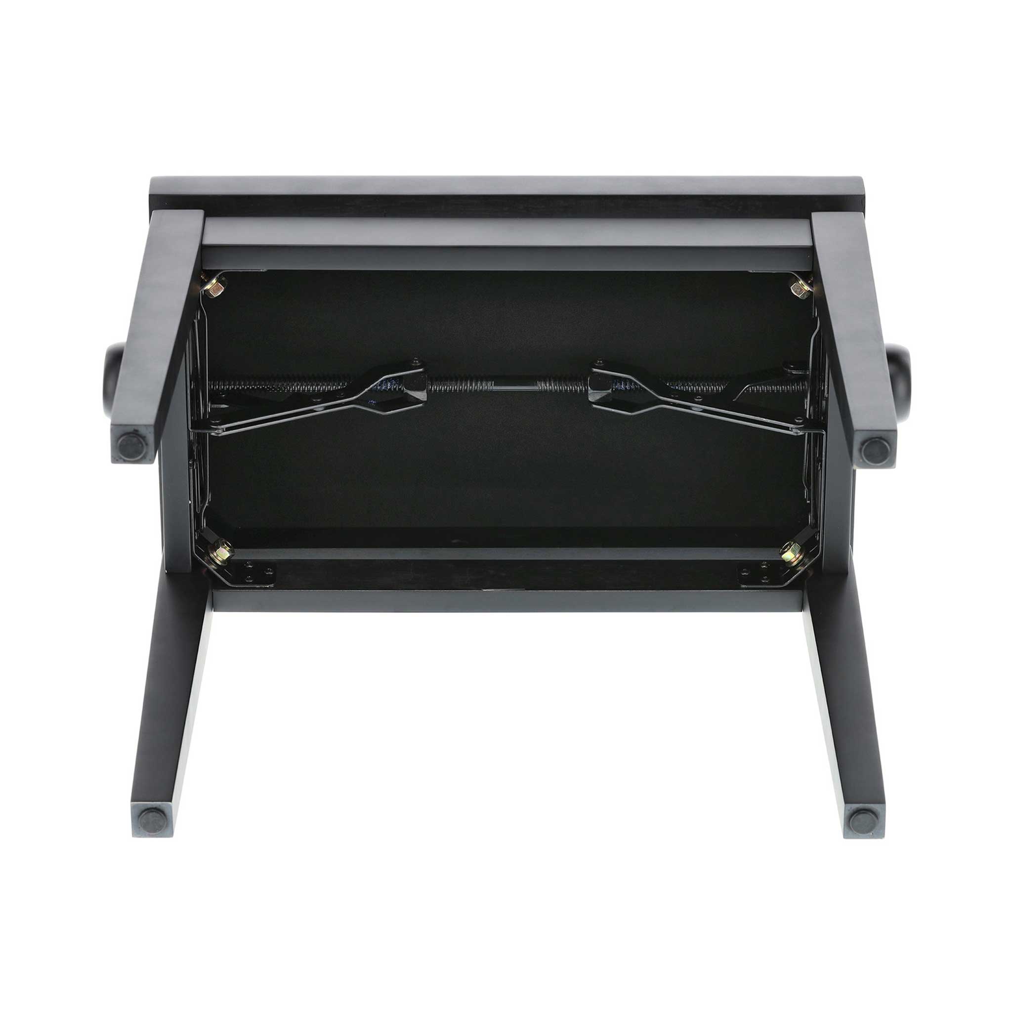 Klavierbank Gewa Deluxe schwarz matt mit Stoffbezug Unterseite mit Beinen