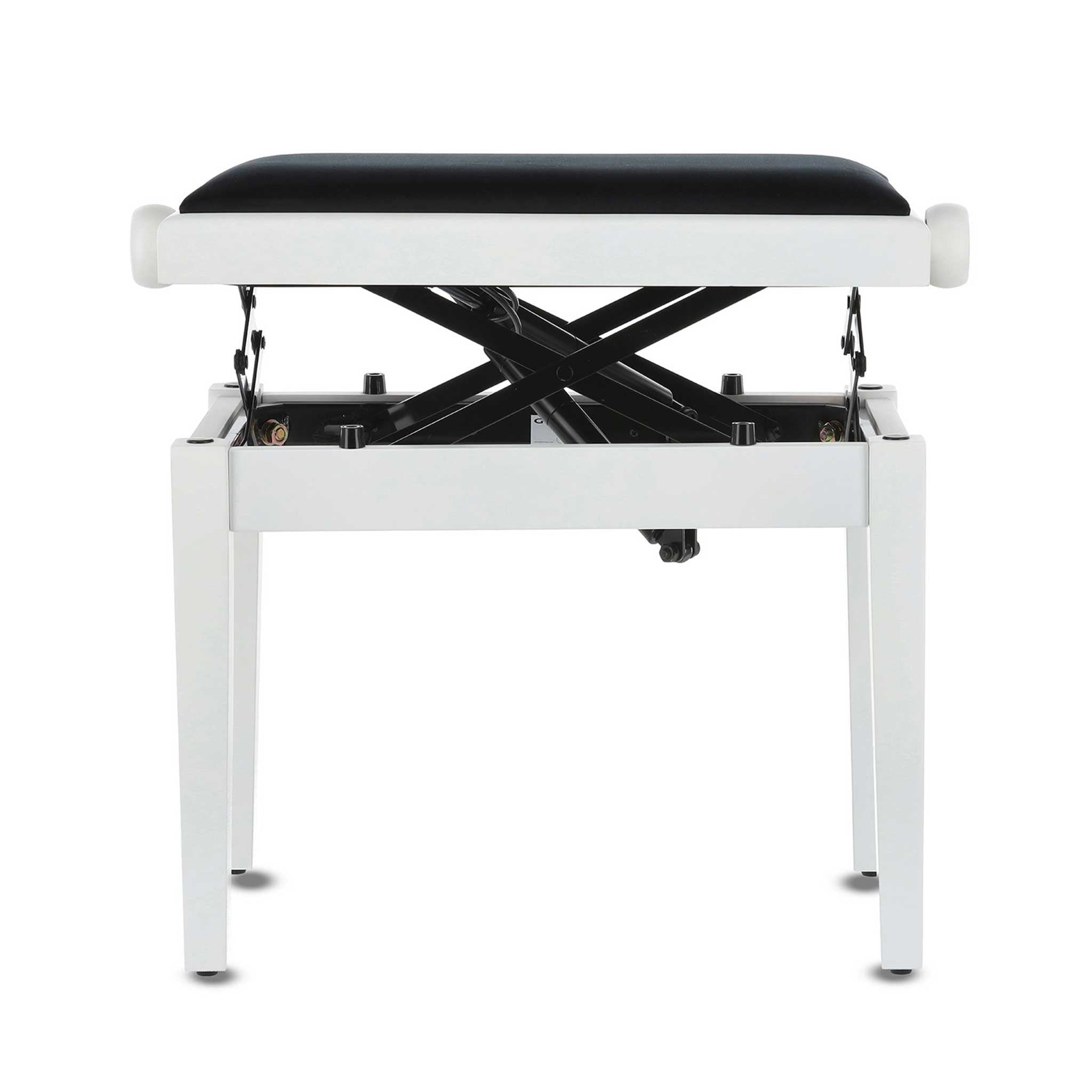 Gewa Autolift Klavierbank weiß matt vorderseite ganz oben