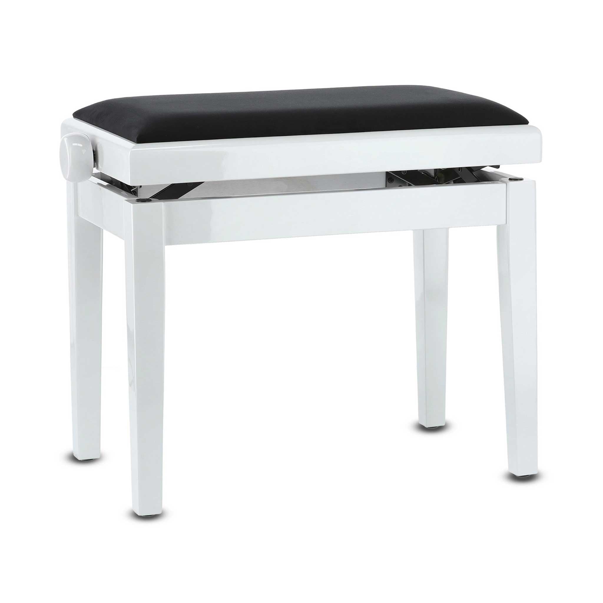 Klavierbank Gewa Deluxe weiß glänzend seite