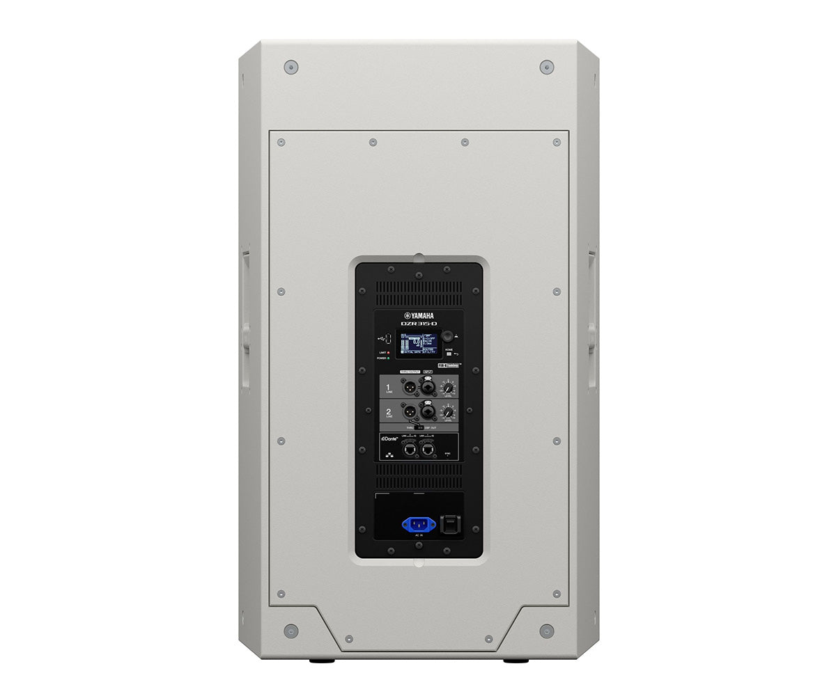 Yamaha DZR315 Dante weiß Rückseite mit Anschlüssen