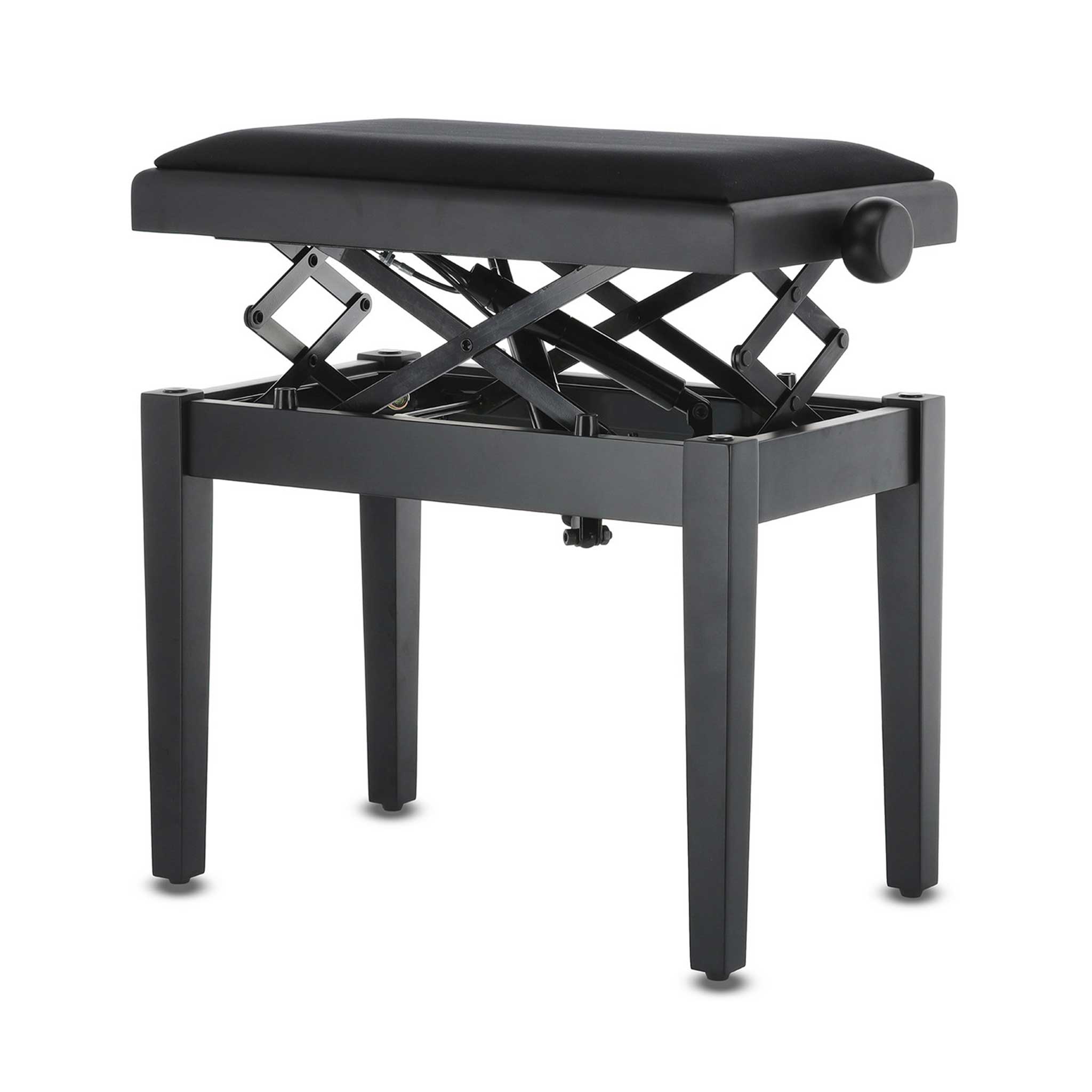 Gewa Autolift Klavierbank schwarz matt gedreht maximale höhe