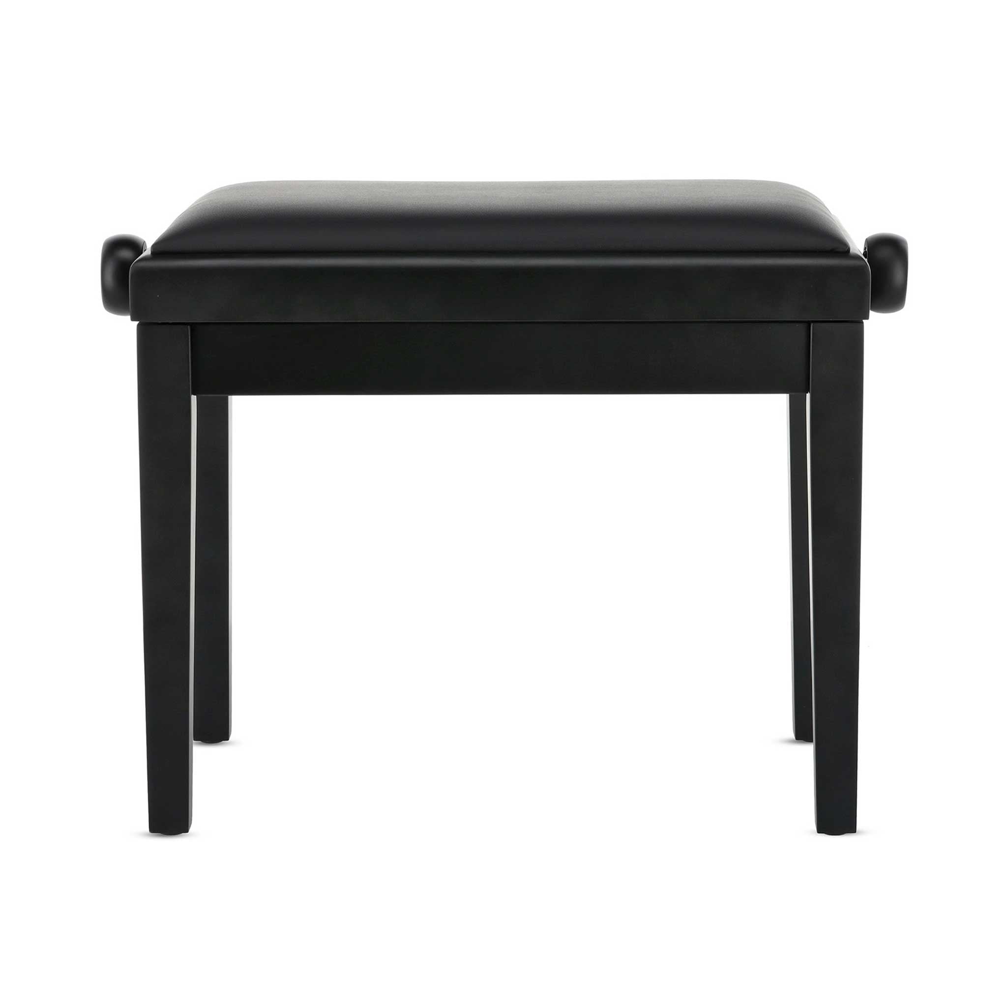 Klavierbank schwarz matt Kunstleder polster rückseite