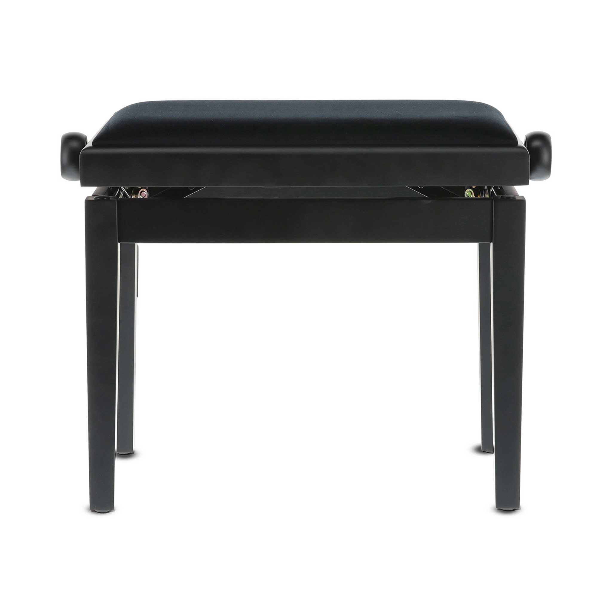 Klavierbank Gewa Deluxe schwarz matt mit Stoffbezug Hinterseite