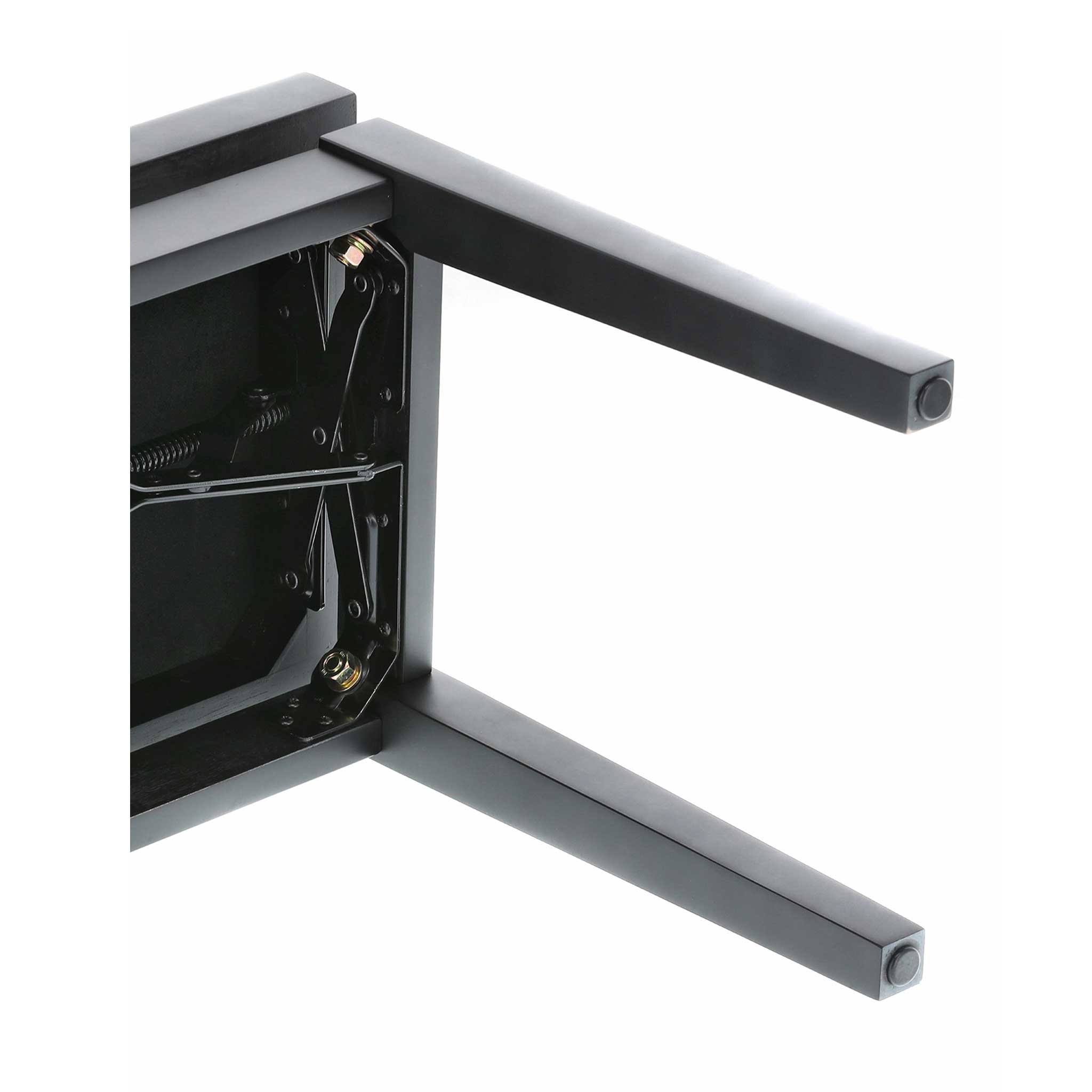 Klavierbank Gewa Deluxe schwarz matt mit Stoffbezug detail Beine