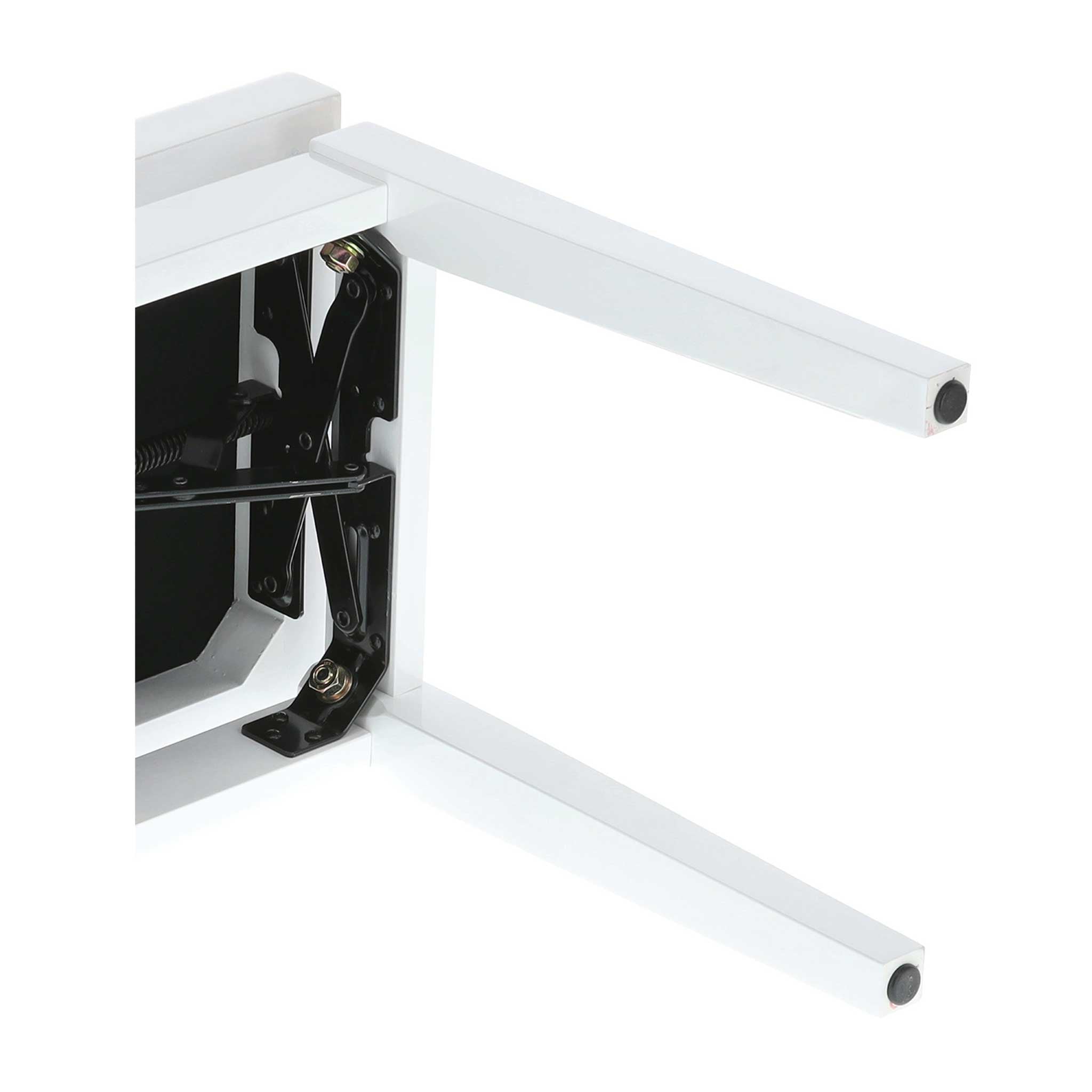 Klavierbank Gewa Deluxe weiß glänzend liegend Beine detail