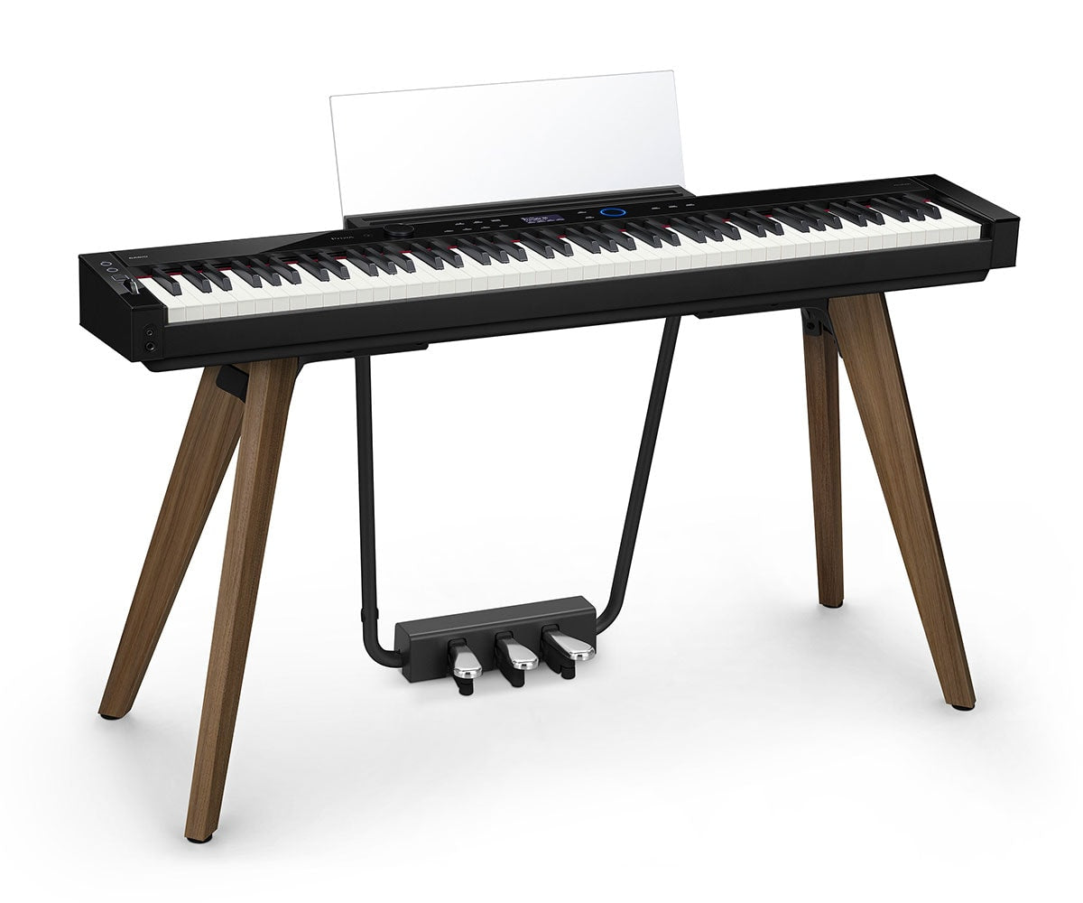 Casio Privia PX-S7000BK Digitalpiano mit Ständer, Pedal und Notenpult in schwarz mit Stand aus Holz von rechts