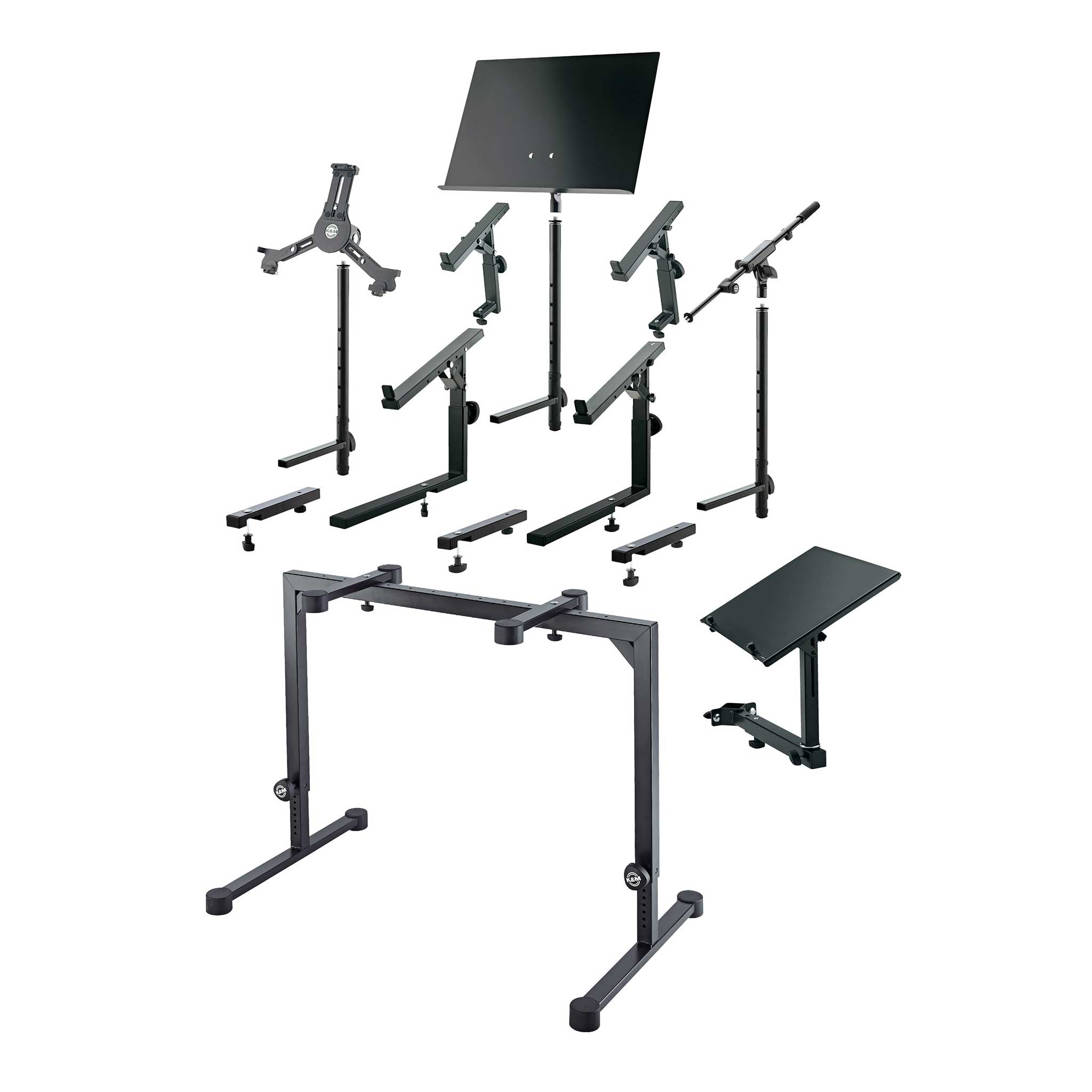 König & Meyer Omega Keyboardständer schwarz mit komplettem Zubehör
