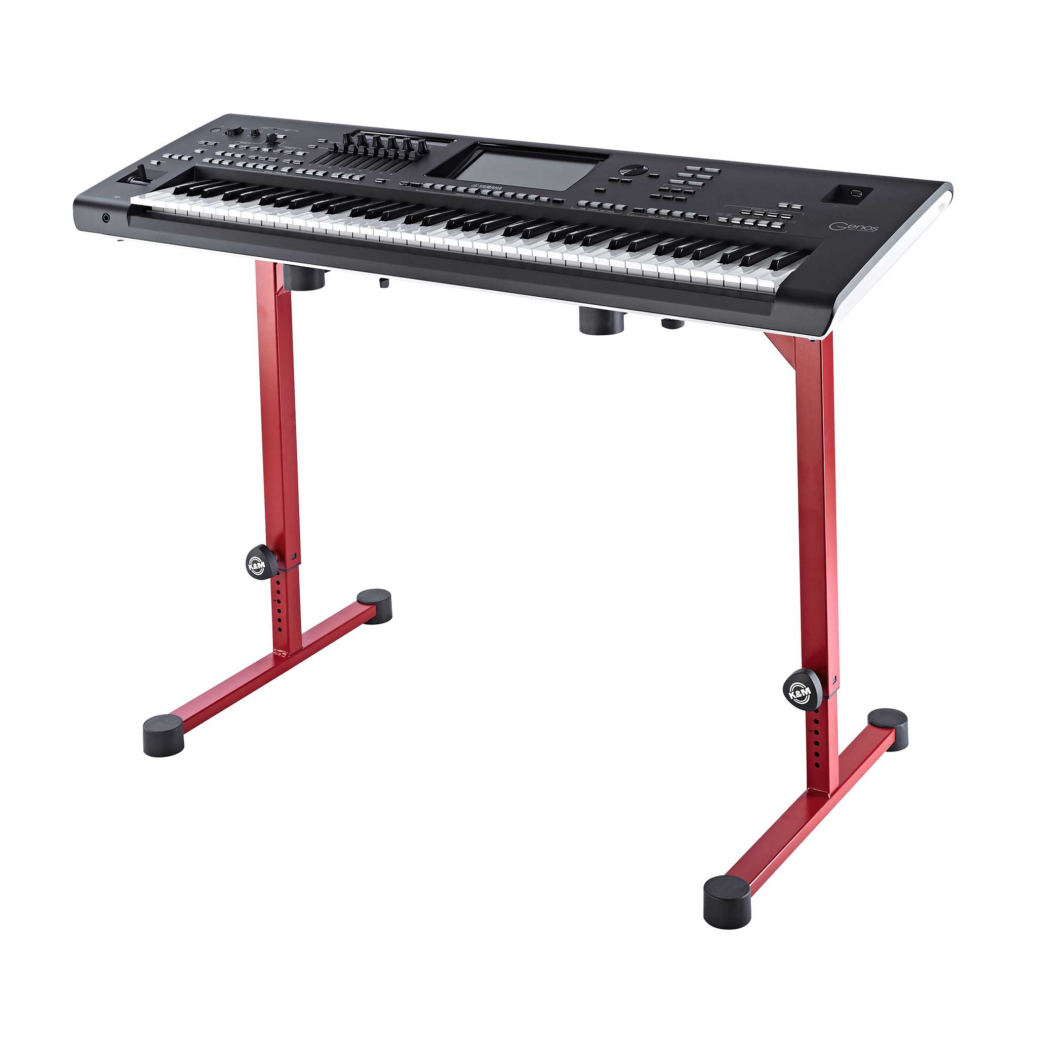 König & Meyer Omega Keyboardständer rot mit genos keyboard