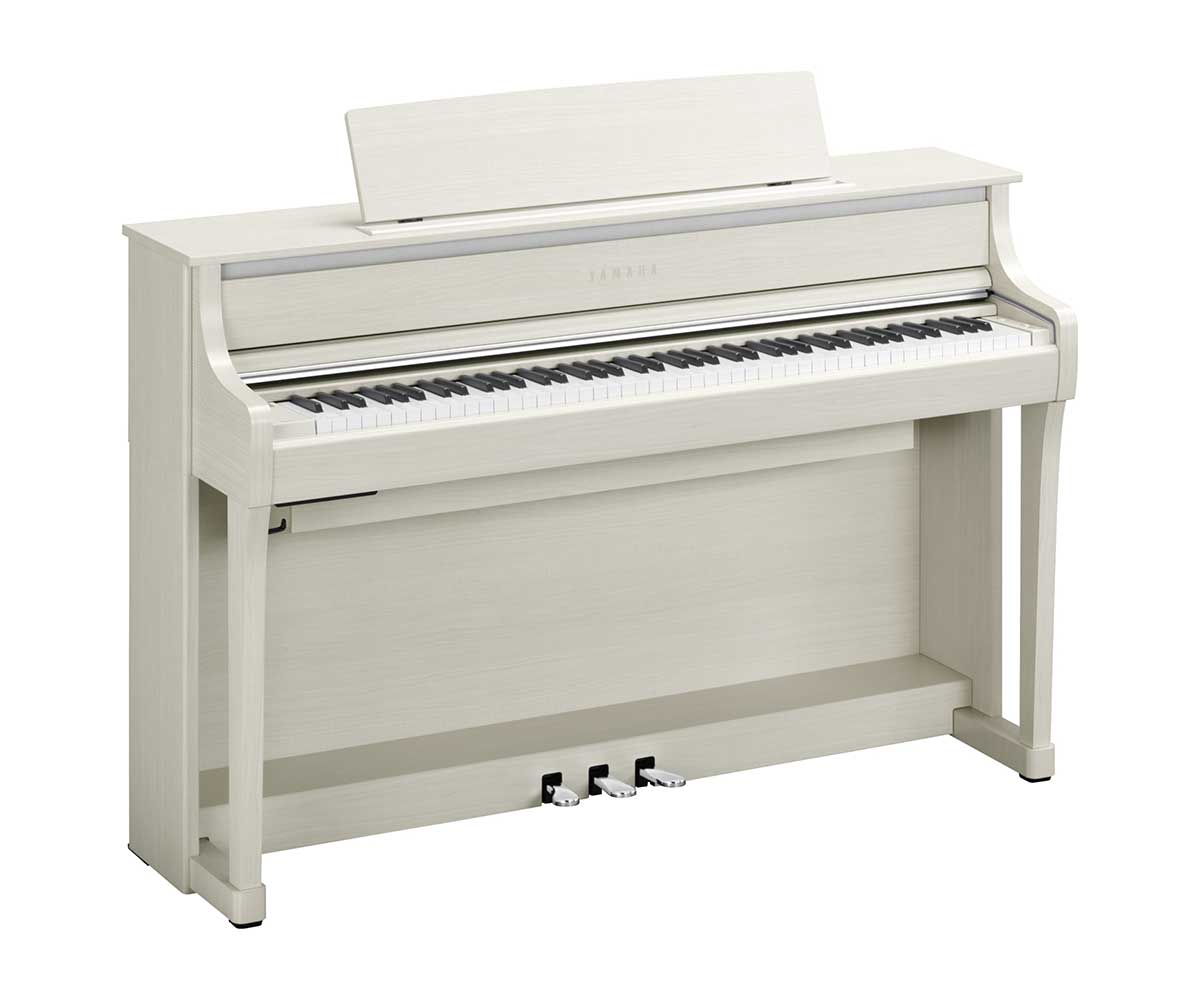 Yamaha Clavinova CLP-875WB white birch tasten klappe geöffnet
