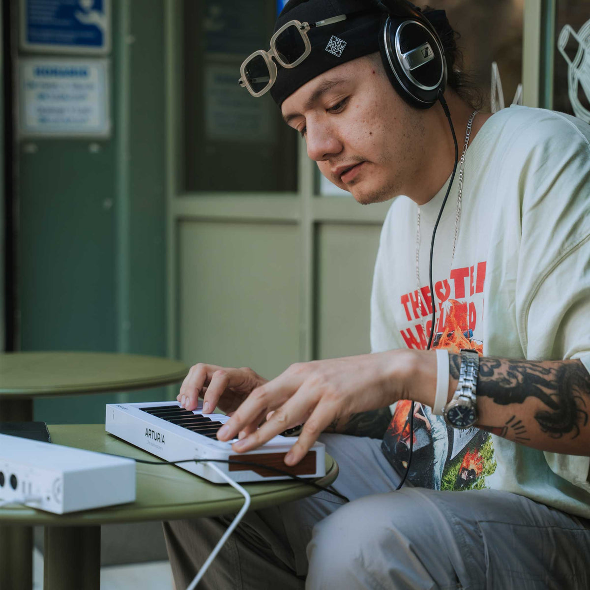 Arturia Micro Lab MK3 white lifestyle guy