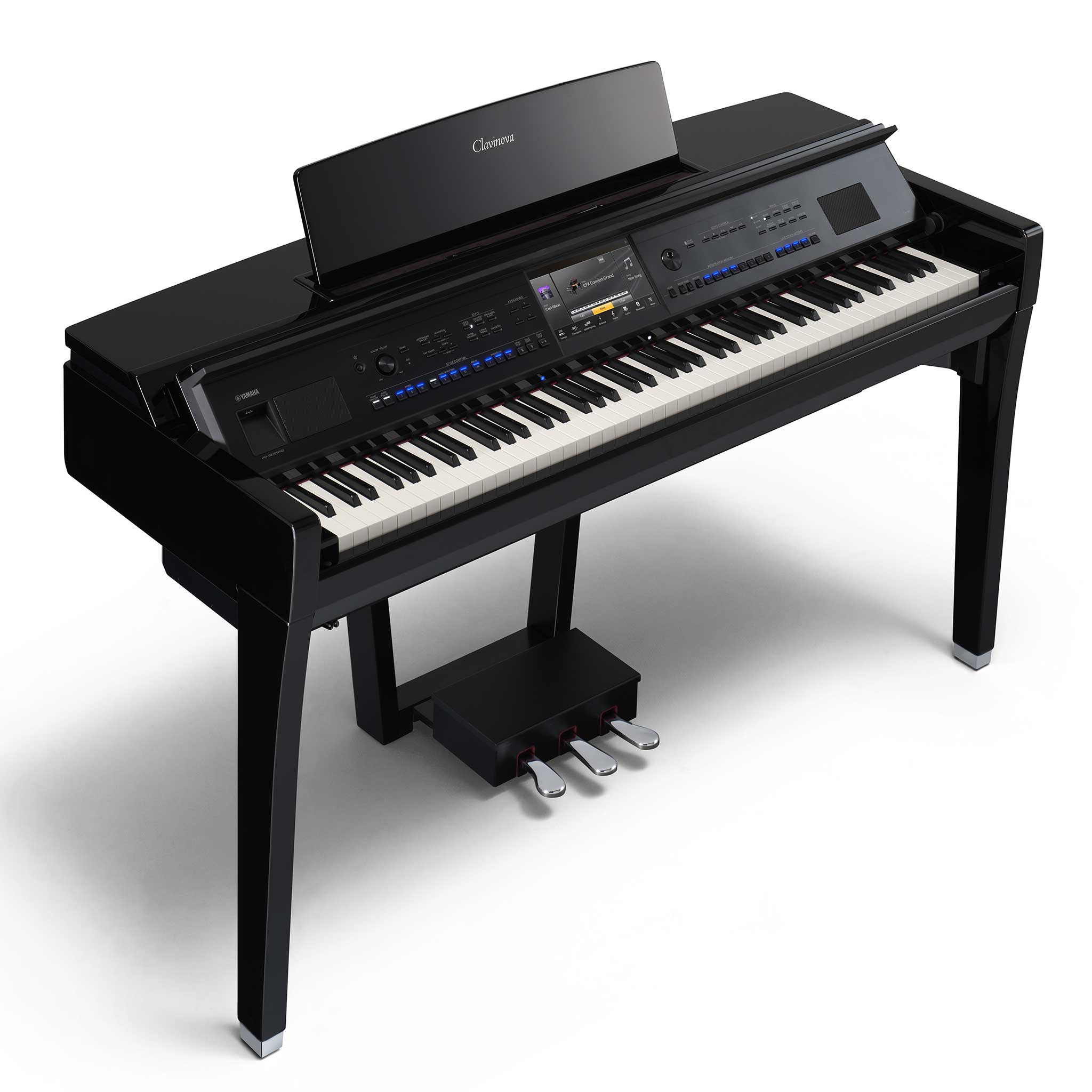 Yamaha CVP909PE Digitalpiano schwarz poliert top links
