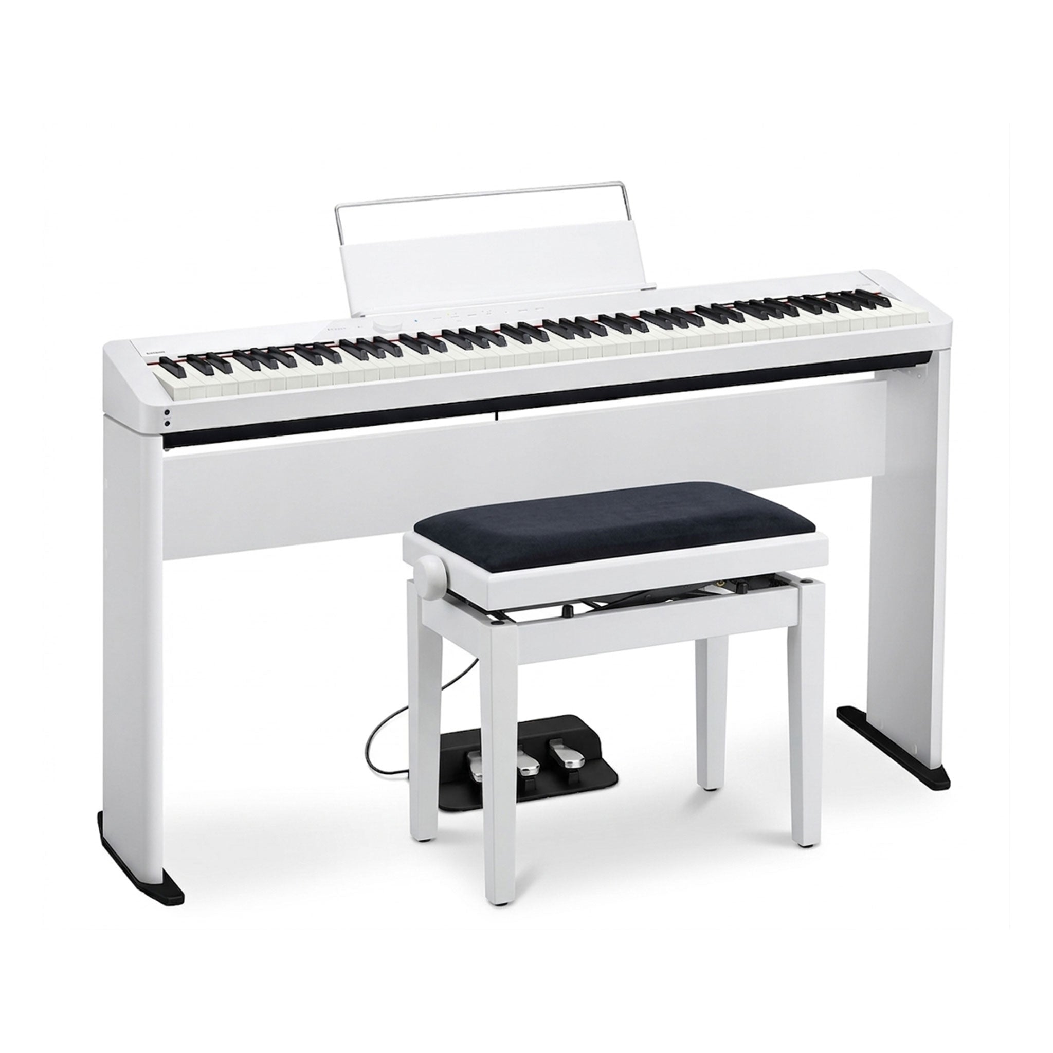 Digitalpiano Casio Privia PX-S1100 im Set mit Stand, 3er Pedal und Klavierbank weiß