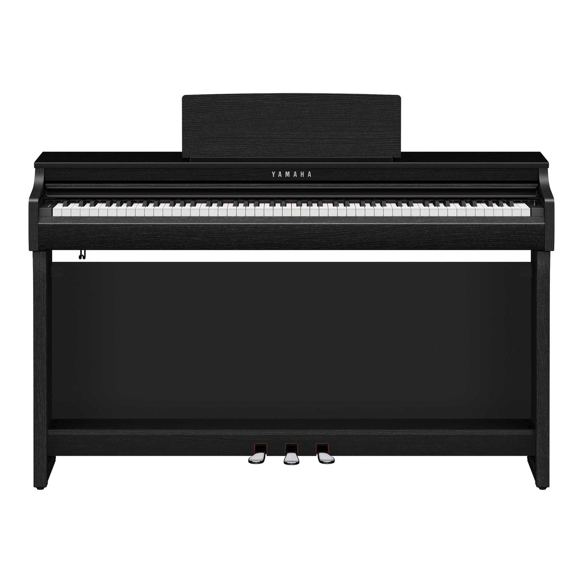 Digitalpiano Yamaha Clavinova CLP825B schwarz matt vorderansicht tasten pedale logo