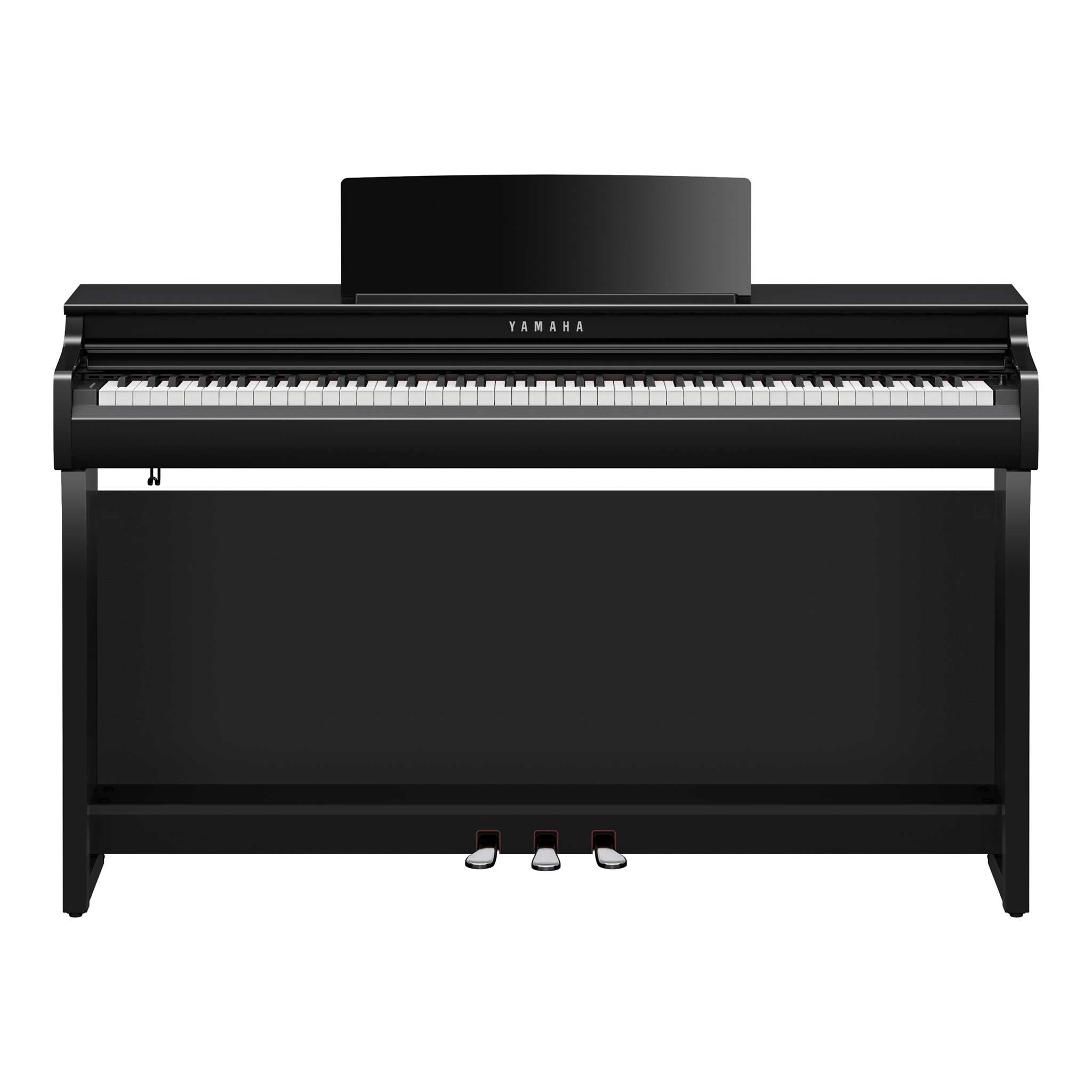 Digitalpiano Yamaha Clavinova CLP825PE schwarz hochglänzend vorderansicht tasten pedale notenpult