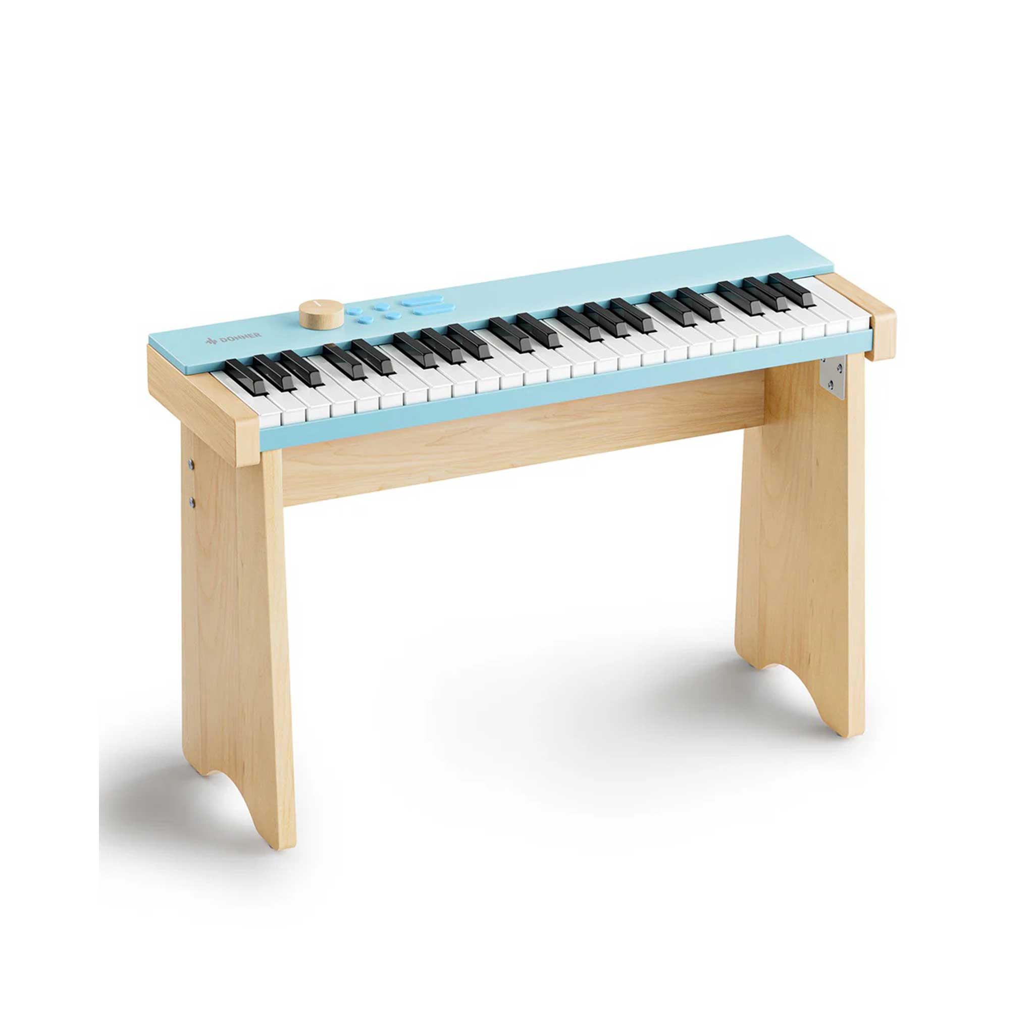 Donner Easter KIDO V-20 Kinder Keyboard in light blue mit 44 Tasten und Holzgestell