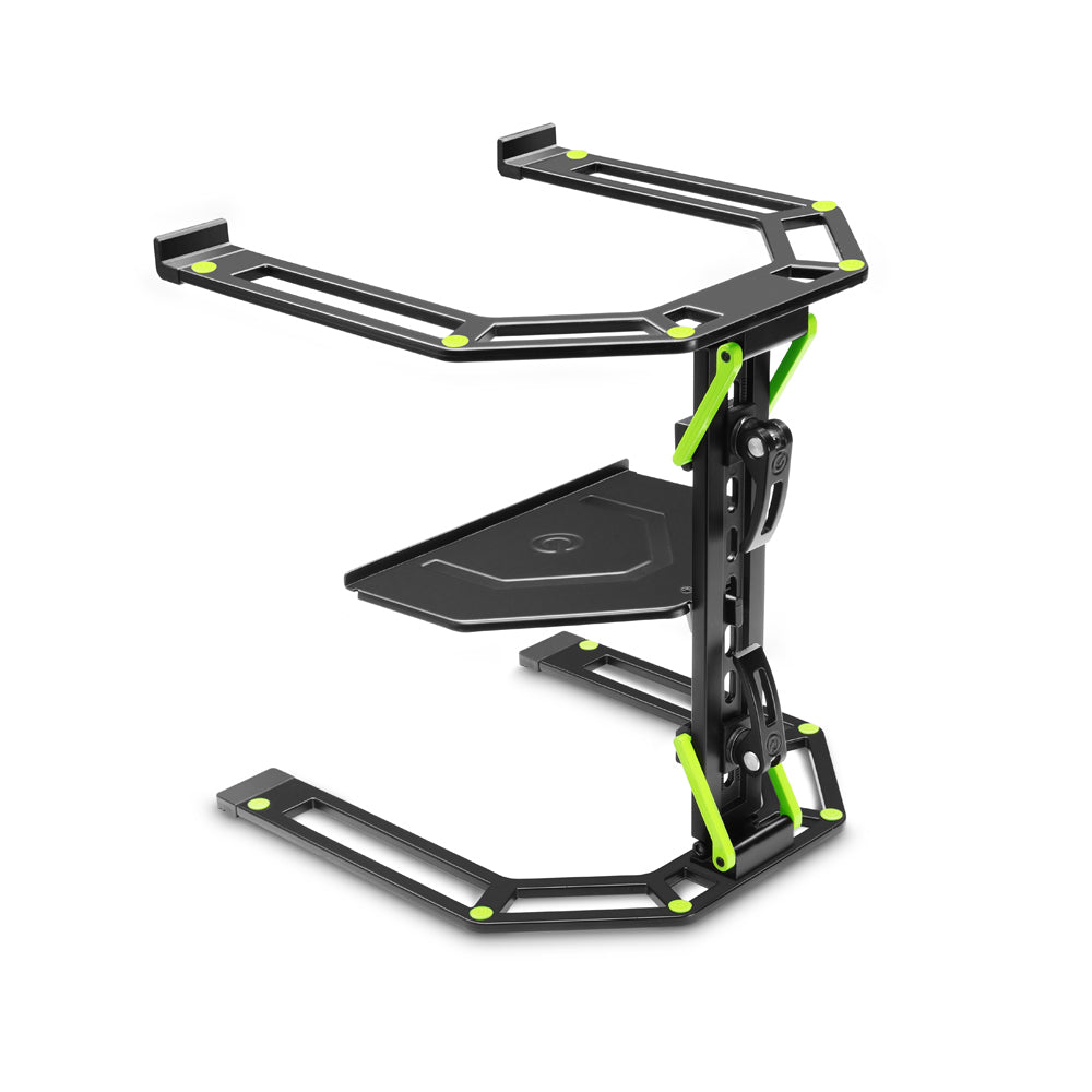 Gravity Laptopständer Schwarz mit Ablage hinterseite