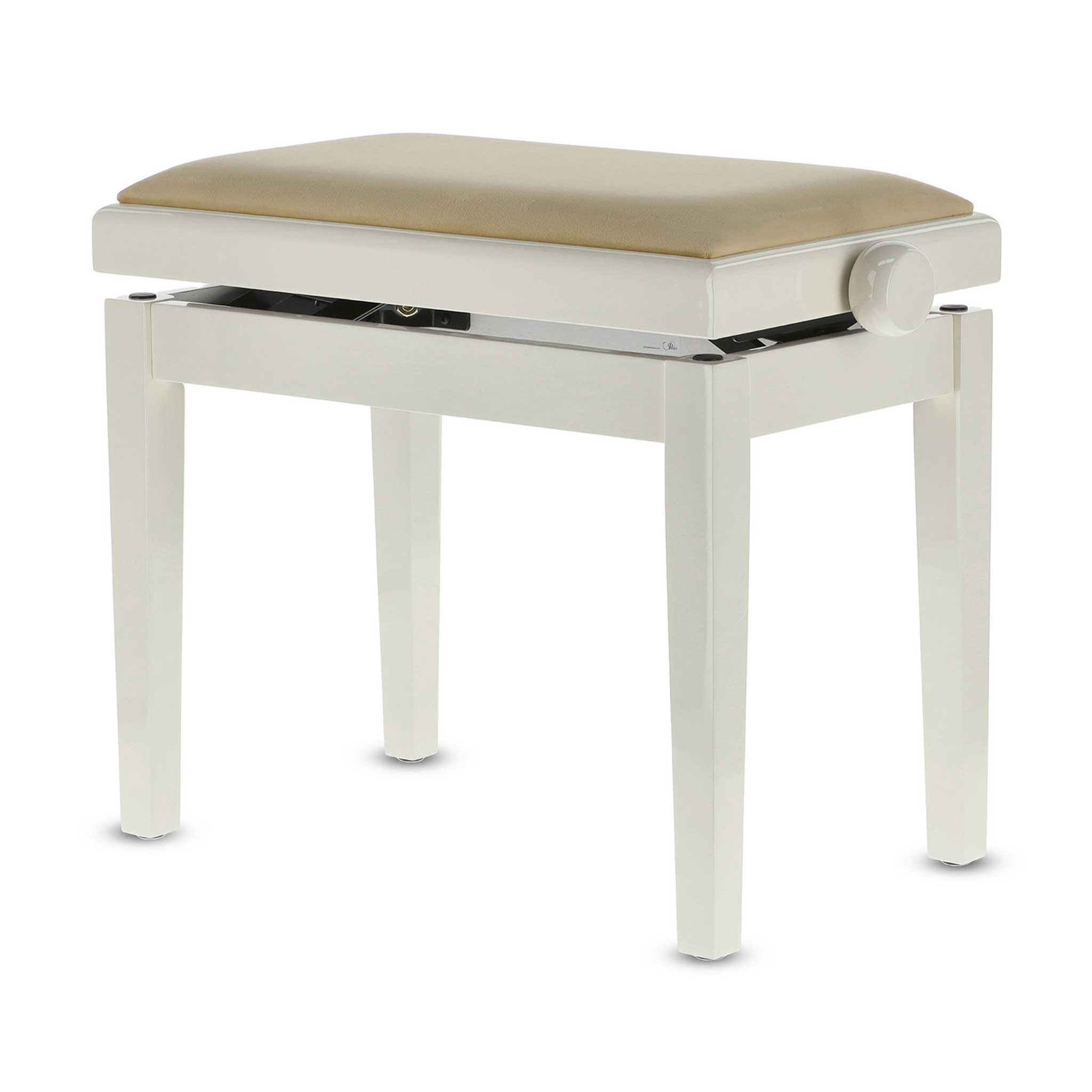 Gewa Pianobank Elfenbein Optik mit beigem Sitzpolster