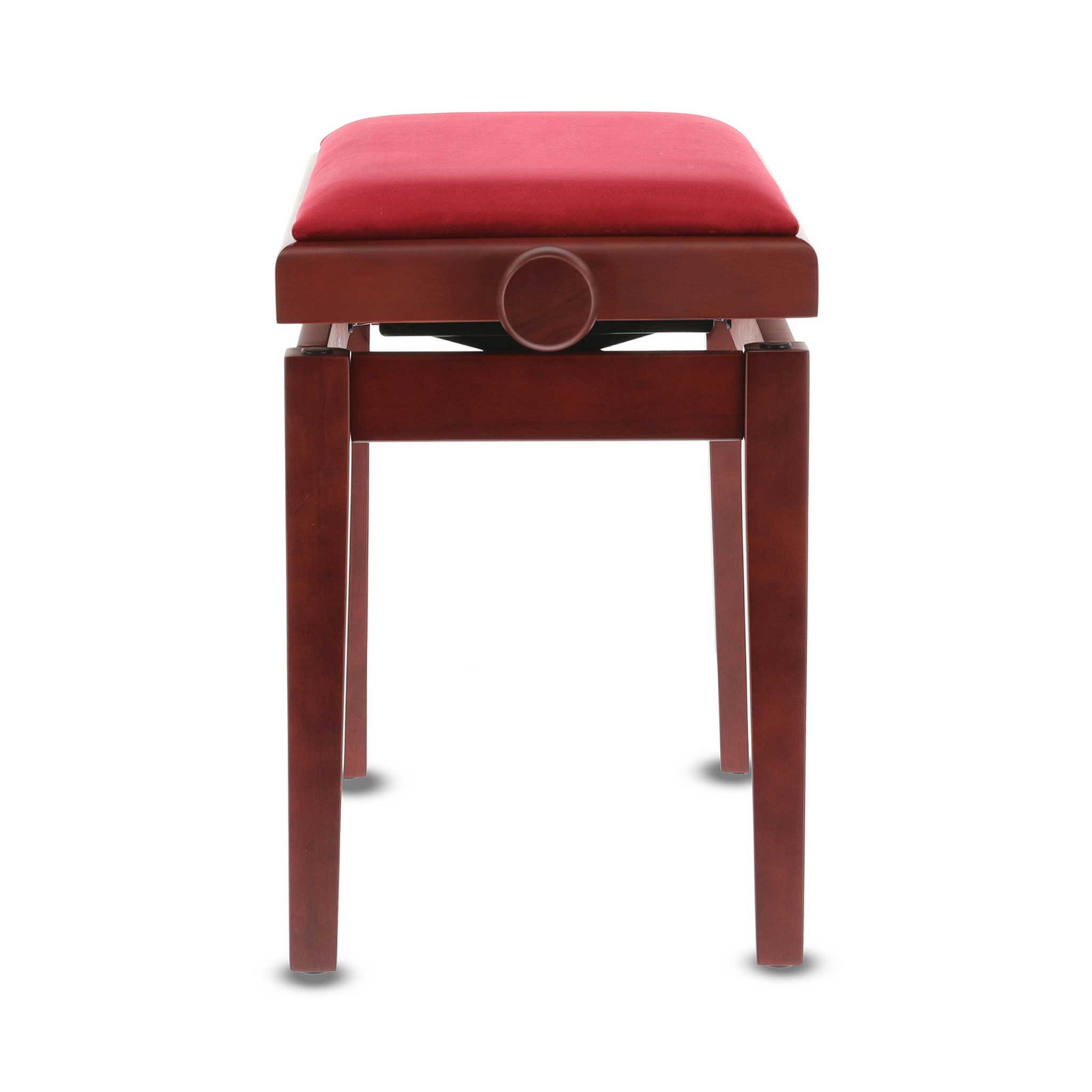 Gewa Pianobank mahagoni matt mit sitzpolster in bordeaux rot