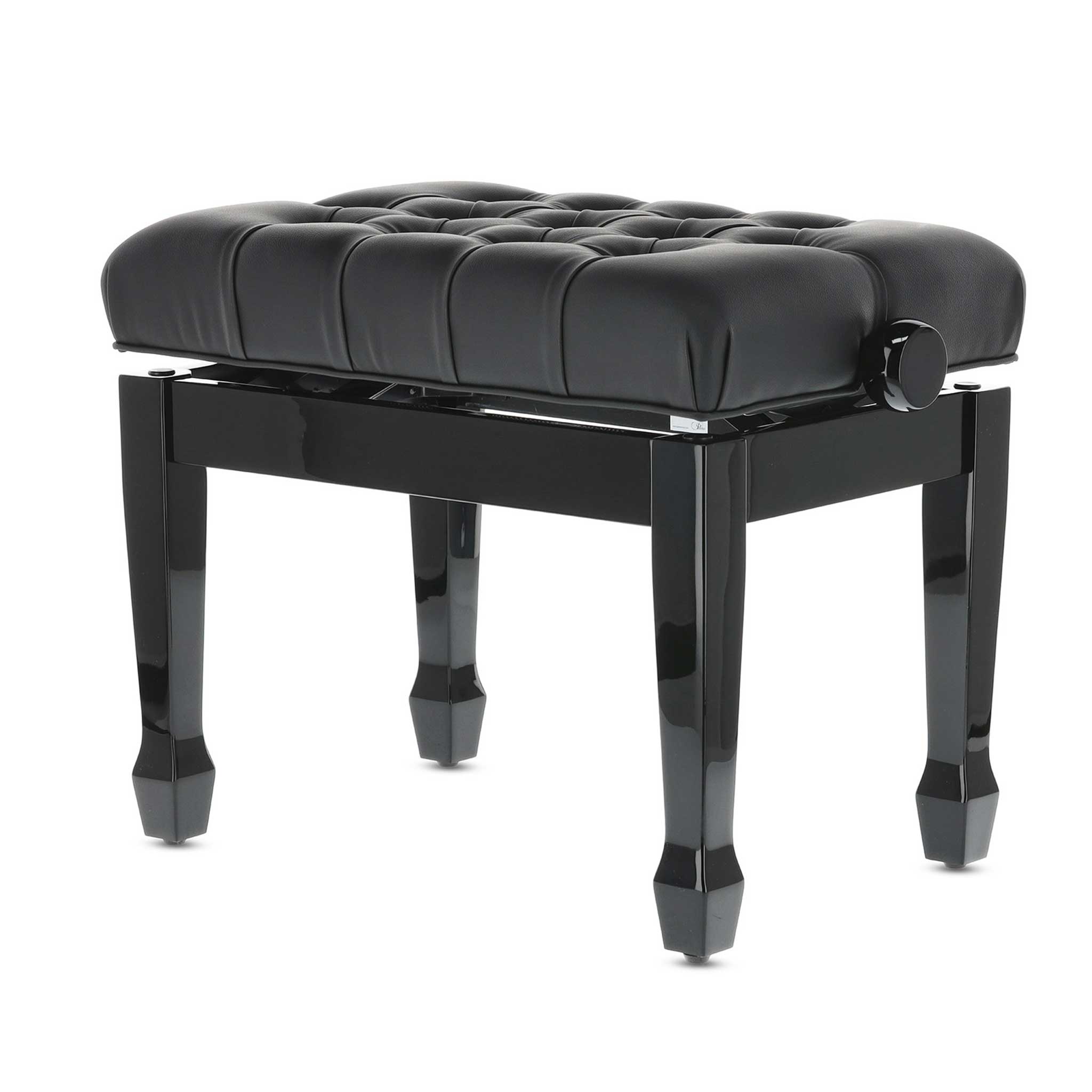 Gewa Pianobank Deluxe XL extra dick gepolsterte Bank abgesteppt in schwarz hoch glanz mit Kunstleder