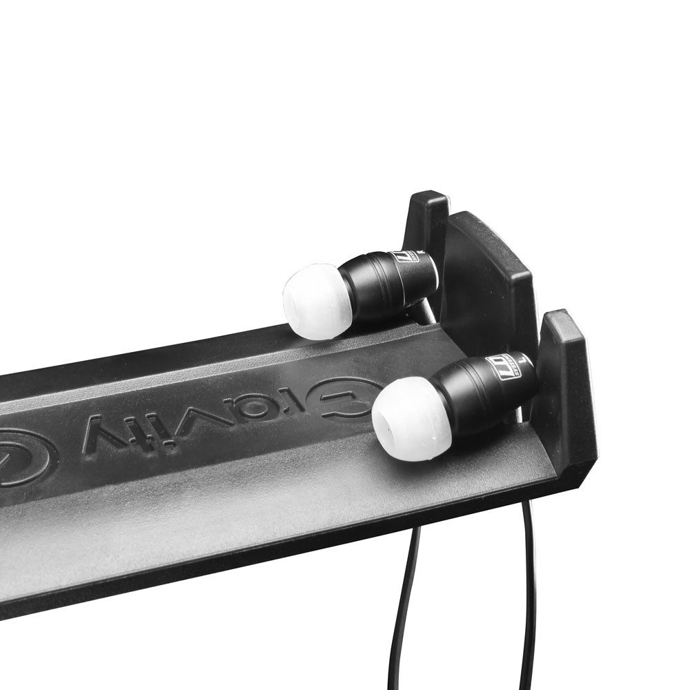 Gravity Kopfhörerhalter schwarz mit in ears