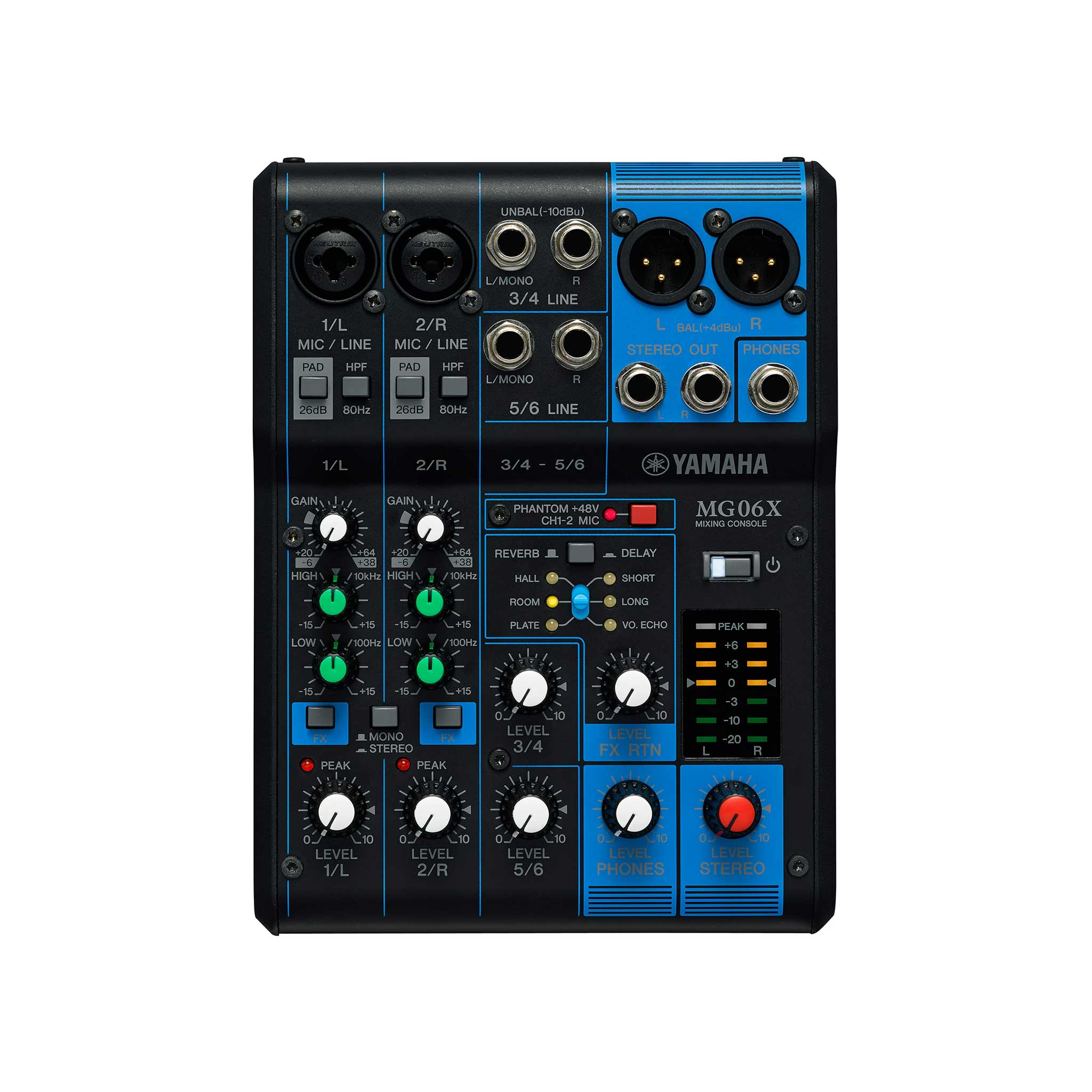 Yamaha MG06x Analogmischpult Oberseite