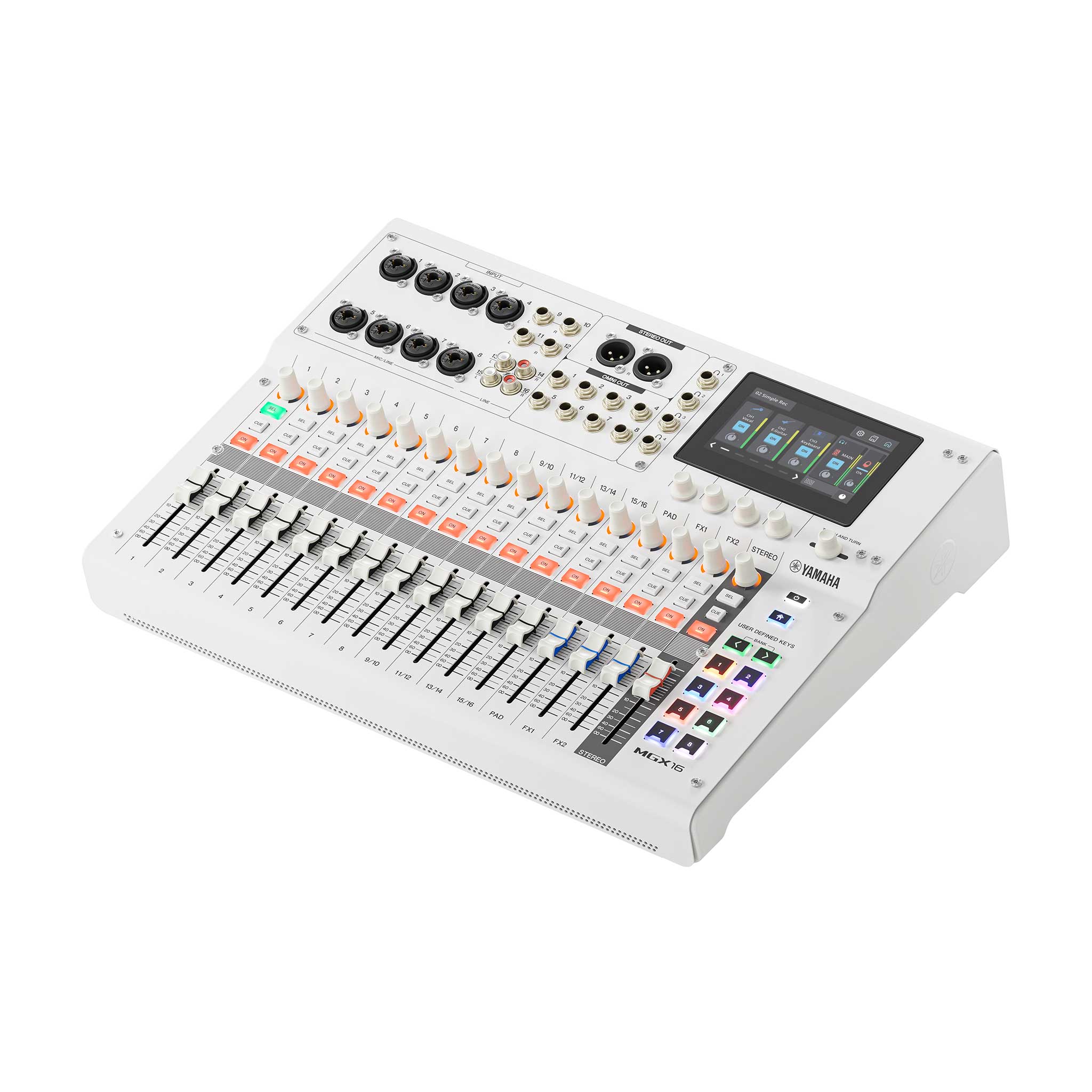 Yamaha MGX16 Mixer Weiss right top