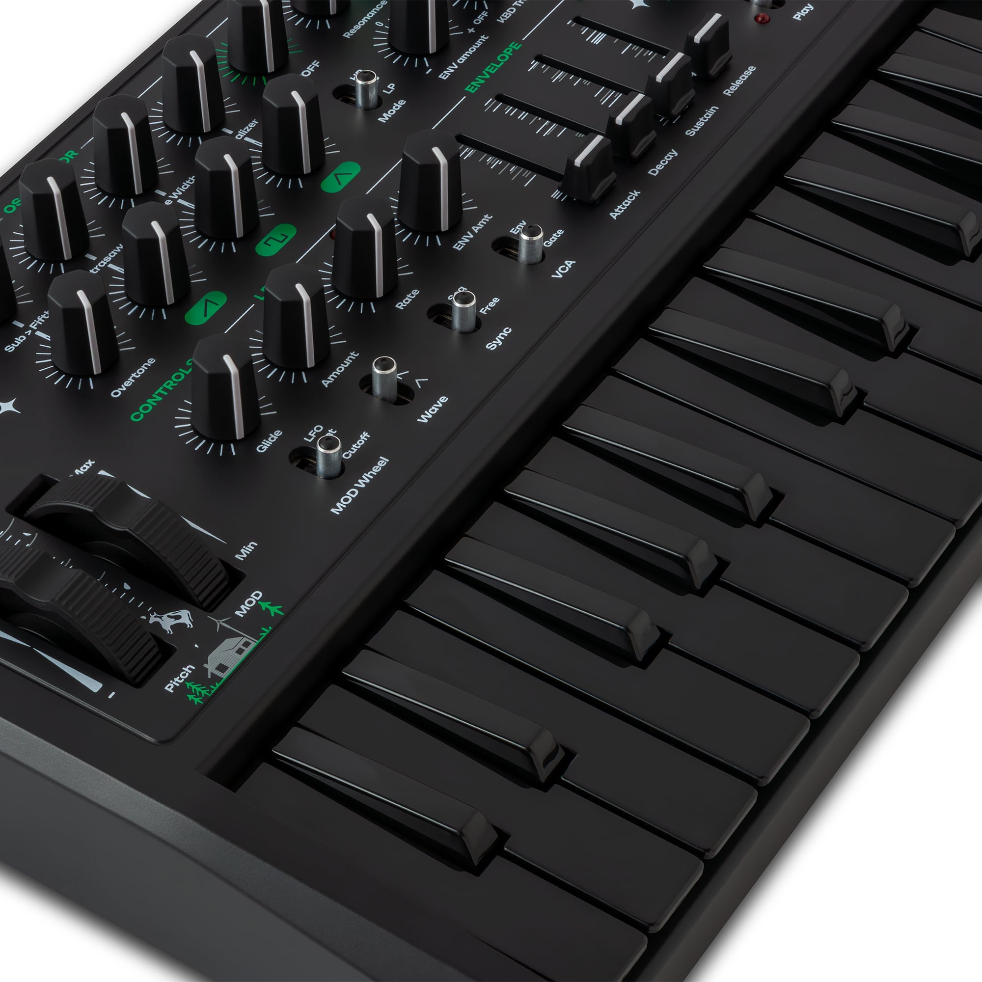 Arturia Micro Brute UFO Black detail keys