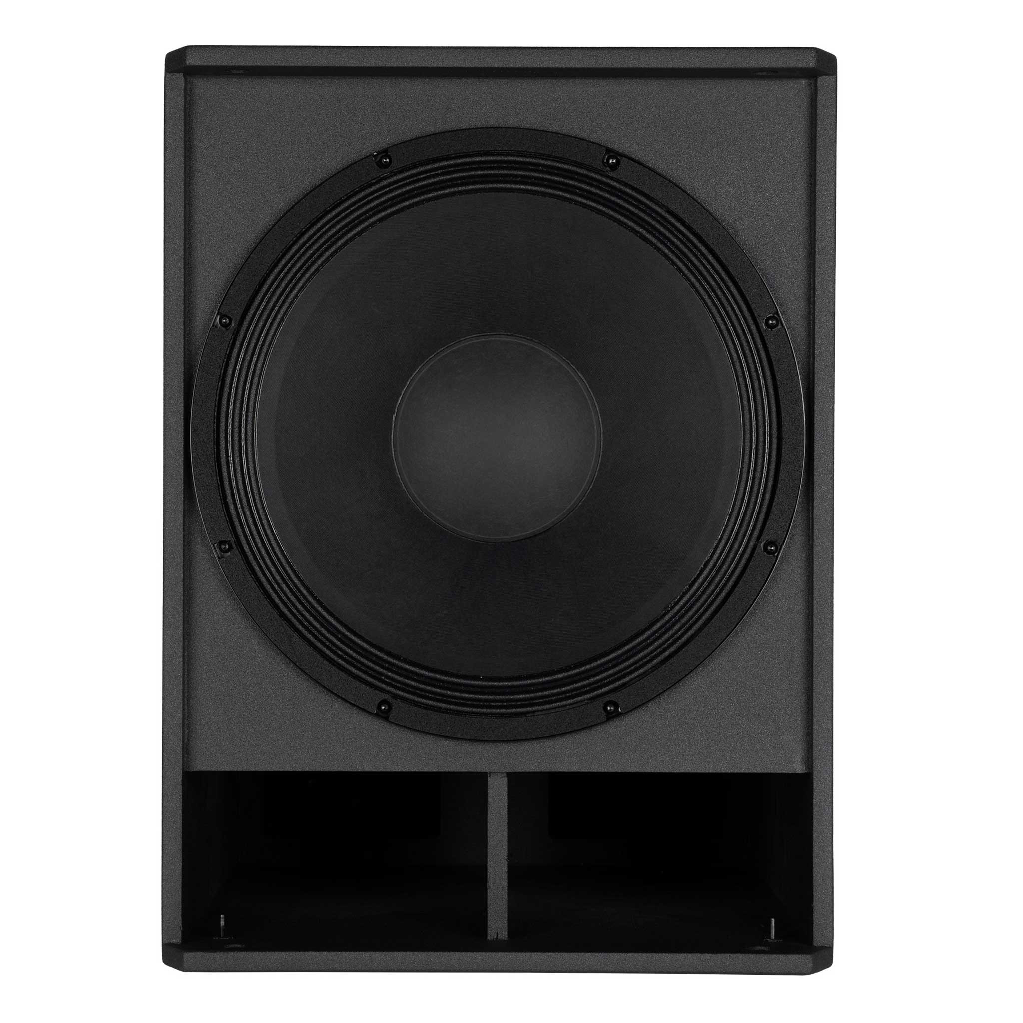 RCF Subwoofer 18AX schwarz Vorderseite offen mit Membran