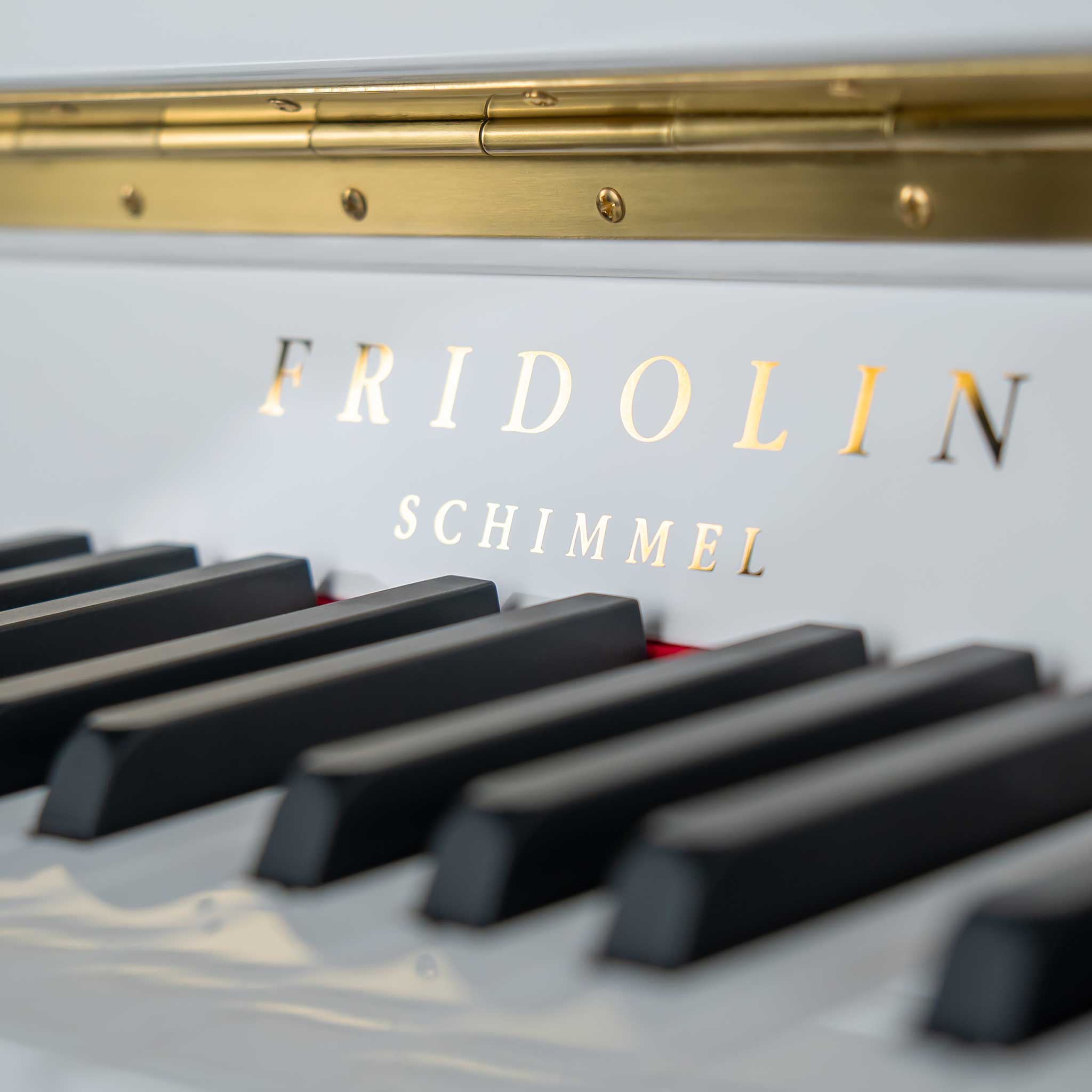 Fridolin Schimmel Klavier weiss poliert frodolin detail