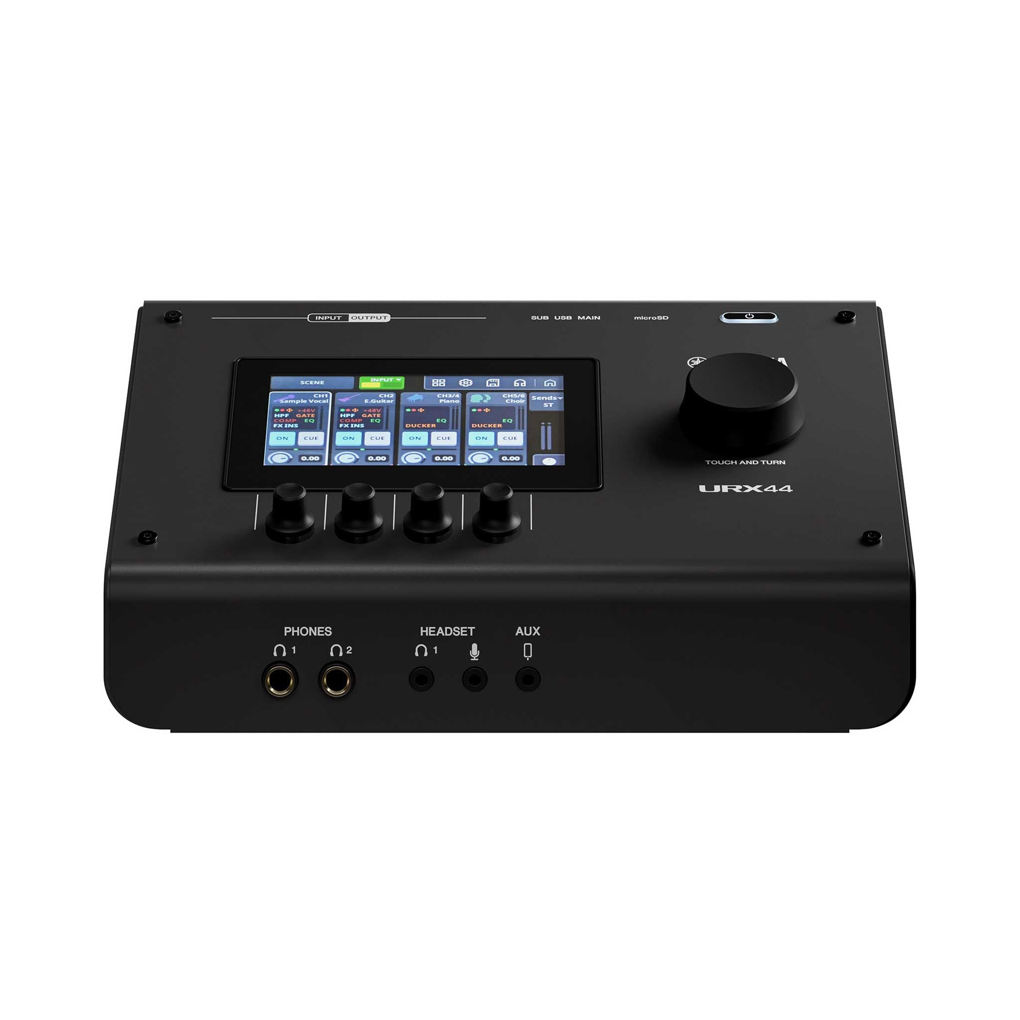 Yamaha URX44 Schwarz audio interface vorderseite