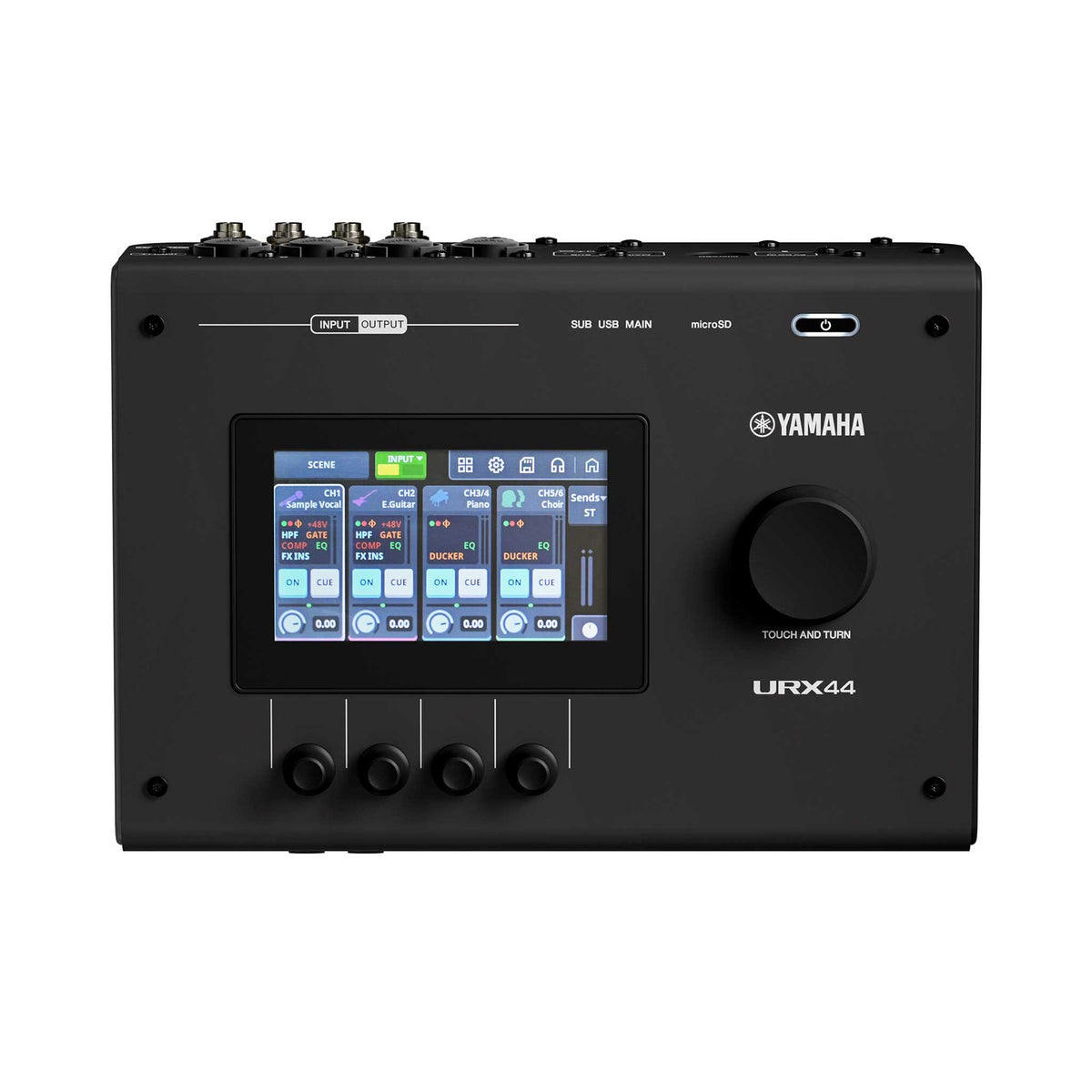 Yamaha URX44 Schwarz audio interface top