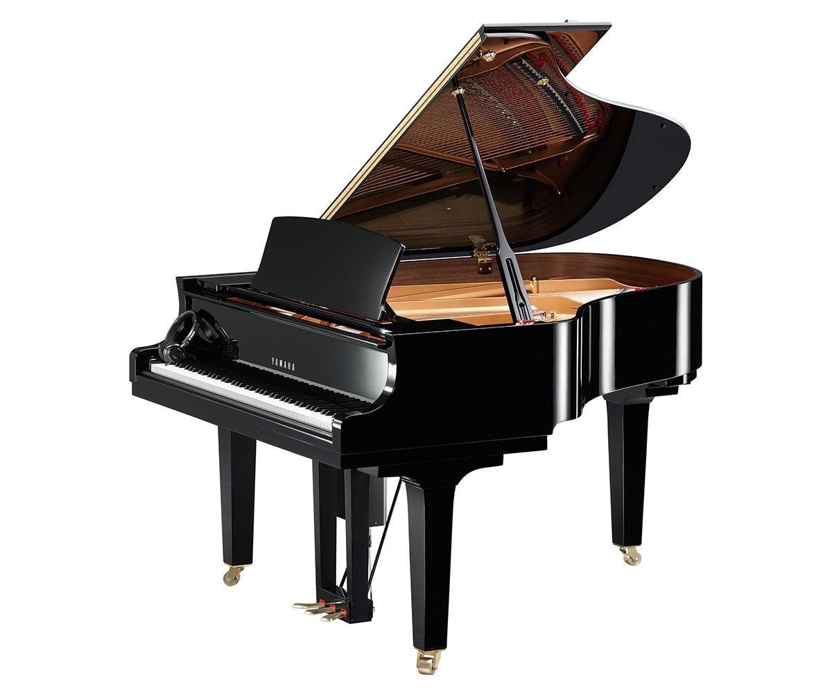 Yamaha Diskflügel C2XENST Enspire schwarz poliert Deckel geöffnet