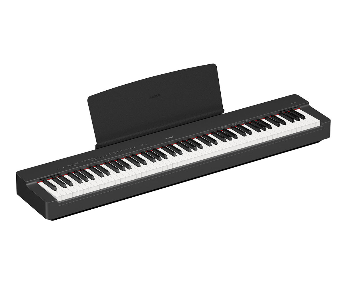Yamaha P225 Black mit Notenständer links
