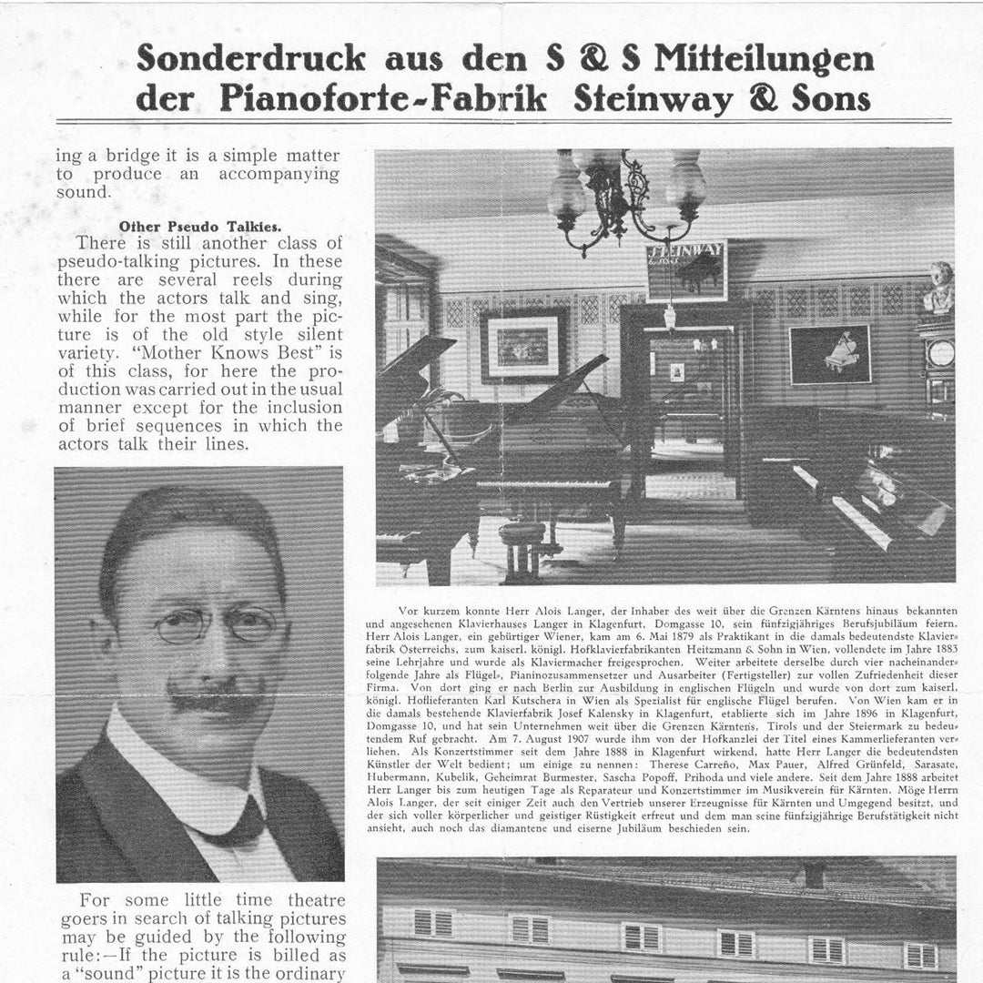 Alois Langer - Klavierhaus Langer Zeitungsartikel