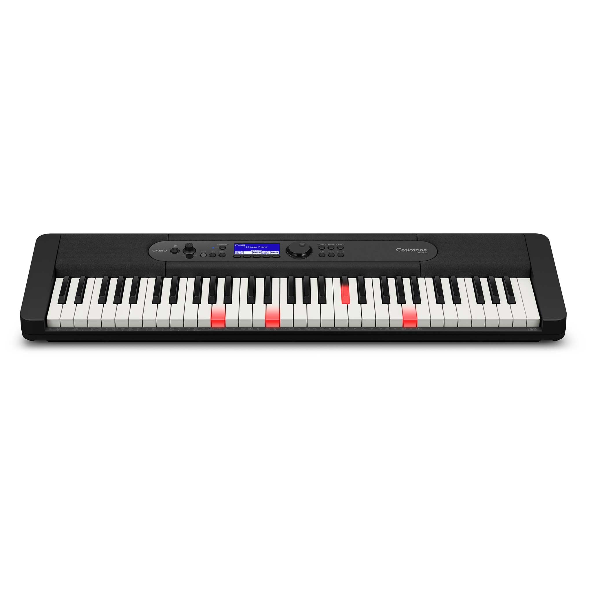 Casio LKS450 Keyboard front winkel leuchttasten