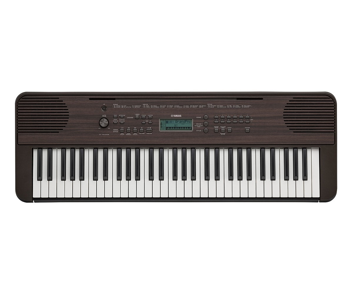 Yamaha Keyboard PSR-E360DW Dark Walnut top