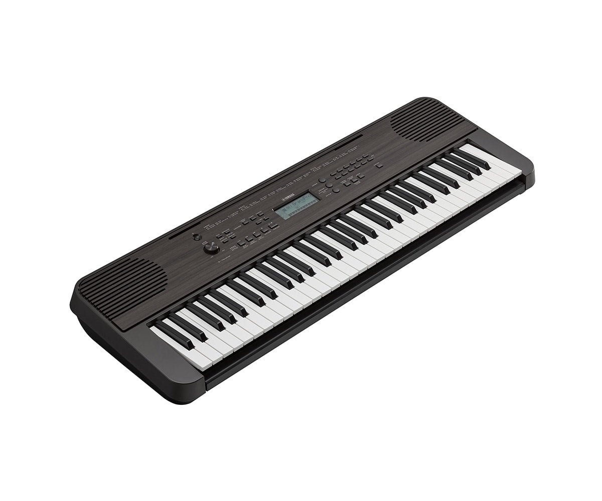 Yamaha Keyboard PSR-E360DW Dark Walnut schräg von links