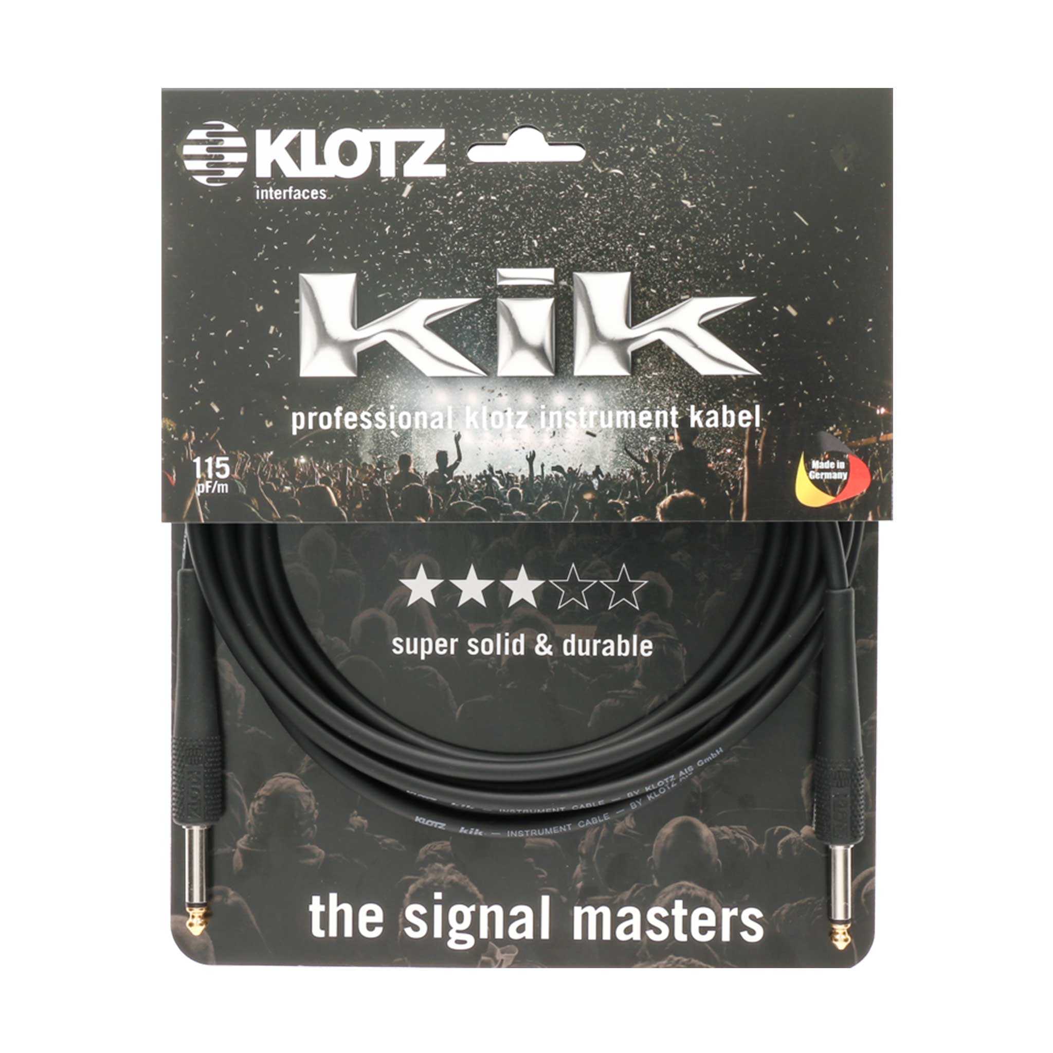 Klotz Intstrumentenkabel 2 Klinkenstecker mit TIp vergoldet