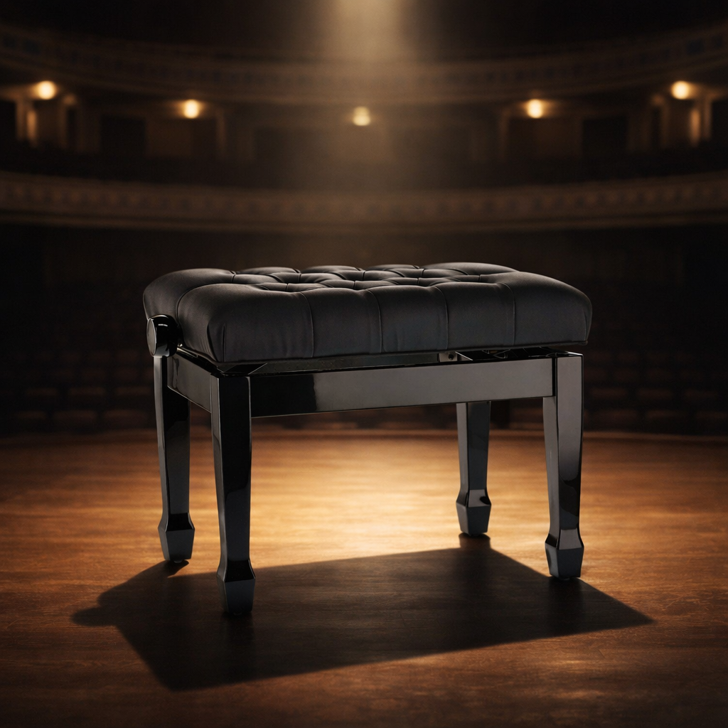 Klvavierbank gewa Deluxe xl schwarz poliert auf bühne