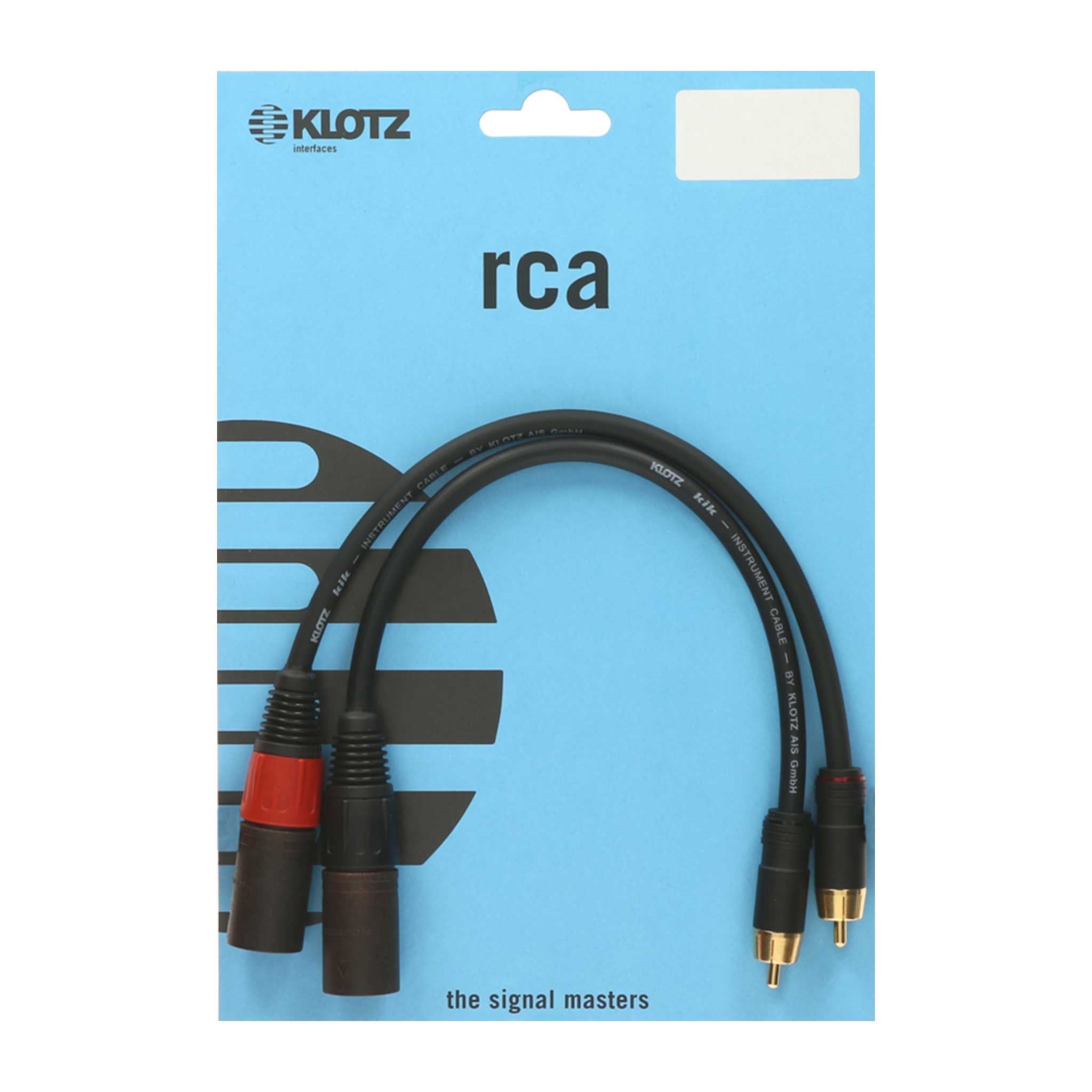RCA auf XLR Male Kabel kurz im blister blau