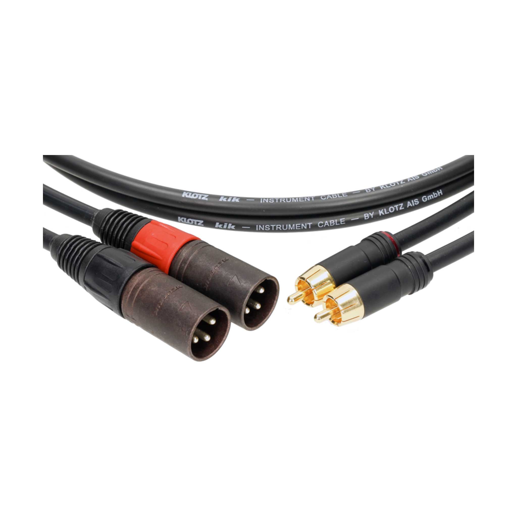 RCA auf XLR Male Kabel aufgerollt detail
