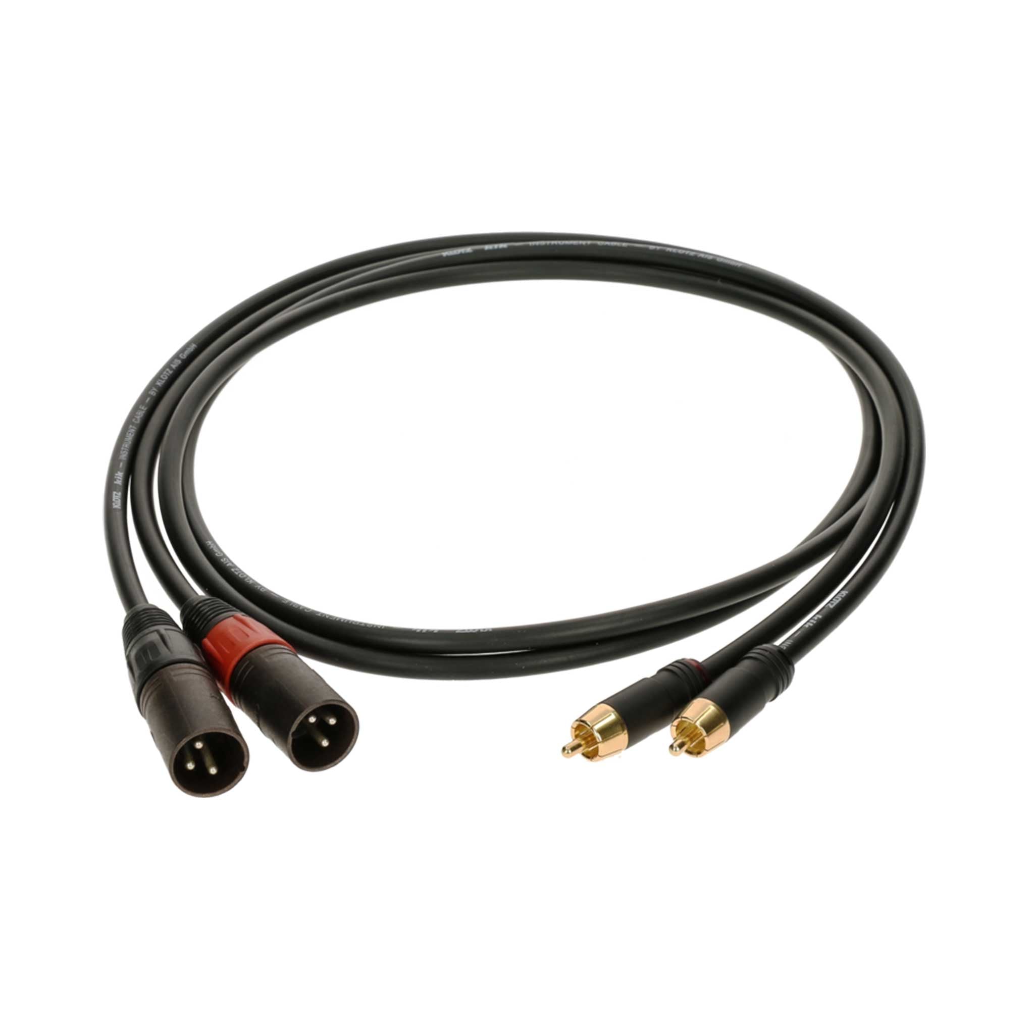 RCA auf XLR Male Kabel aufgerollt