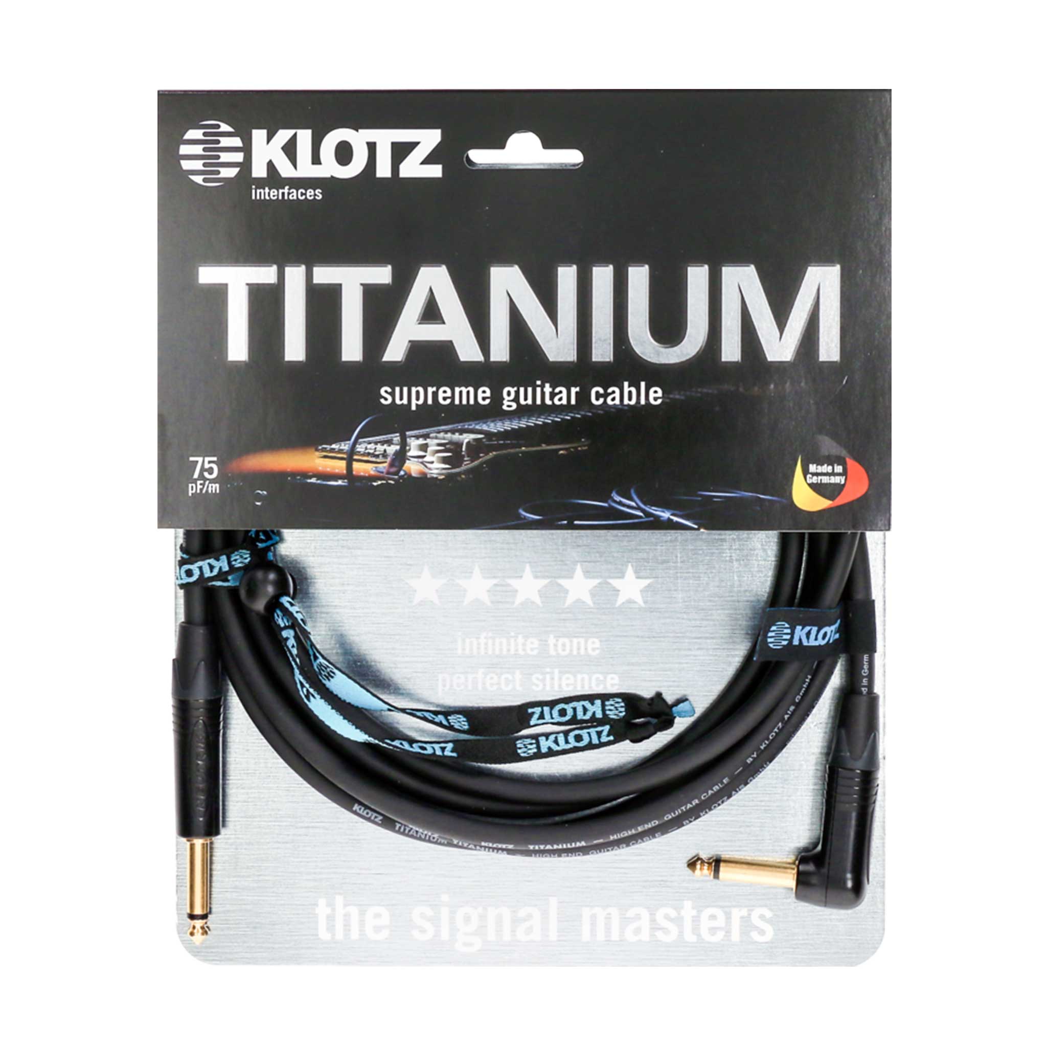 Klotz Surpreme Gitarren Instrumenten Kabel 1 gerader stgecker 1 abgewinkelter stecker