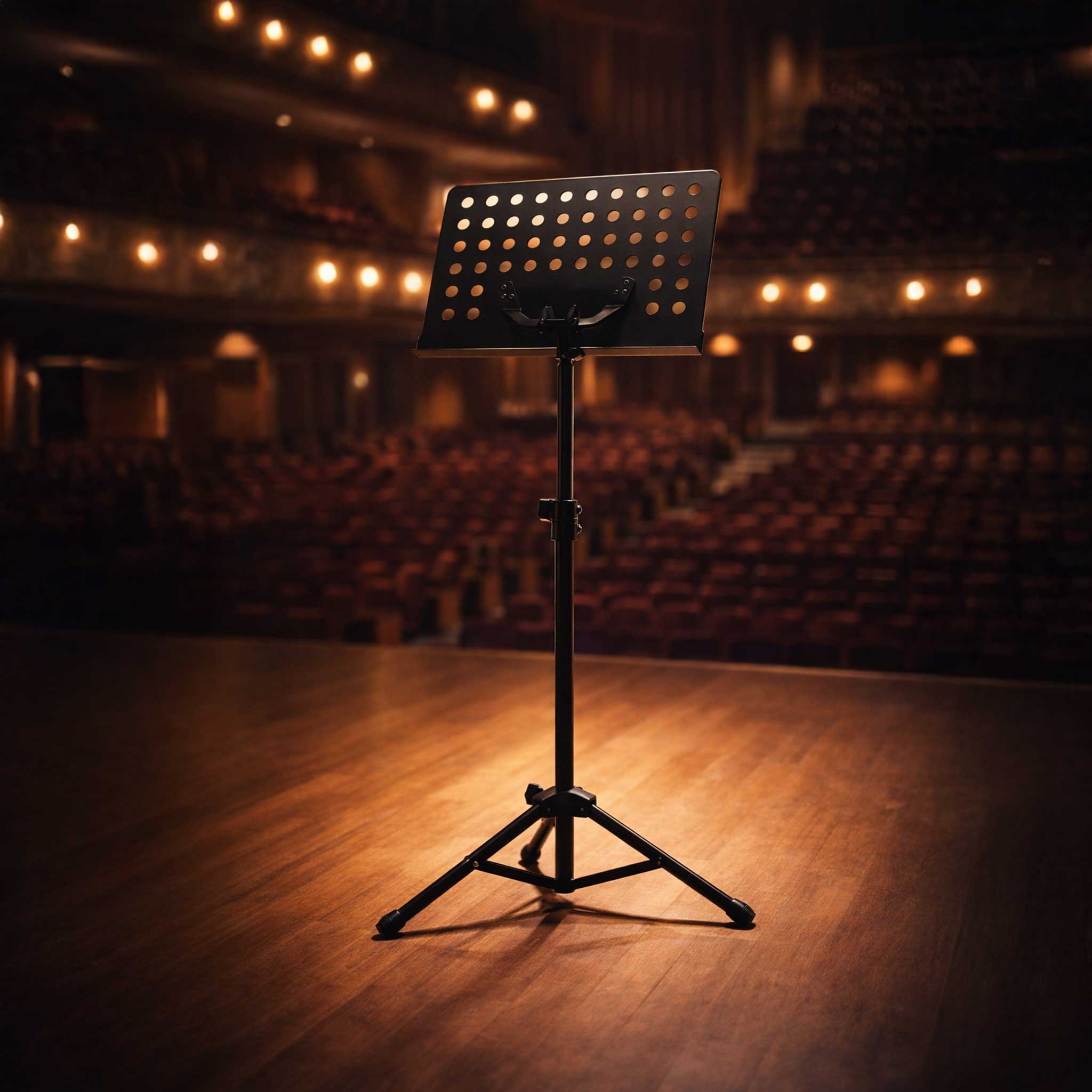 orchester notenständer auf der Bühne